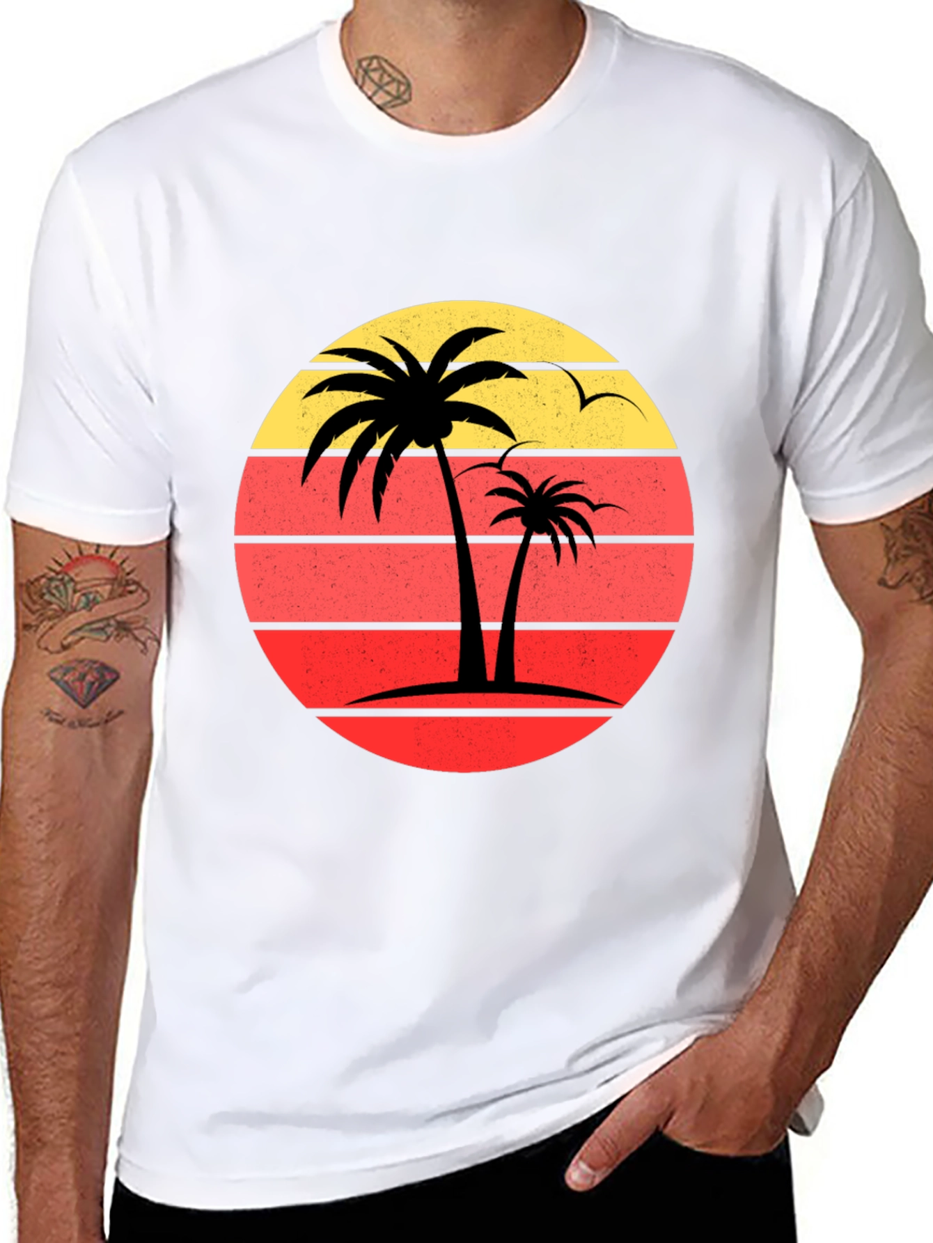 Retro Palm Sunset Graphic Tee