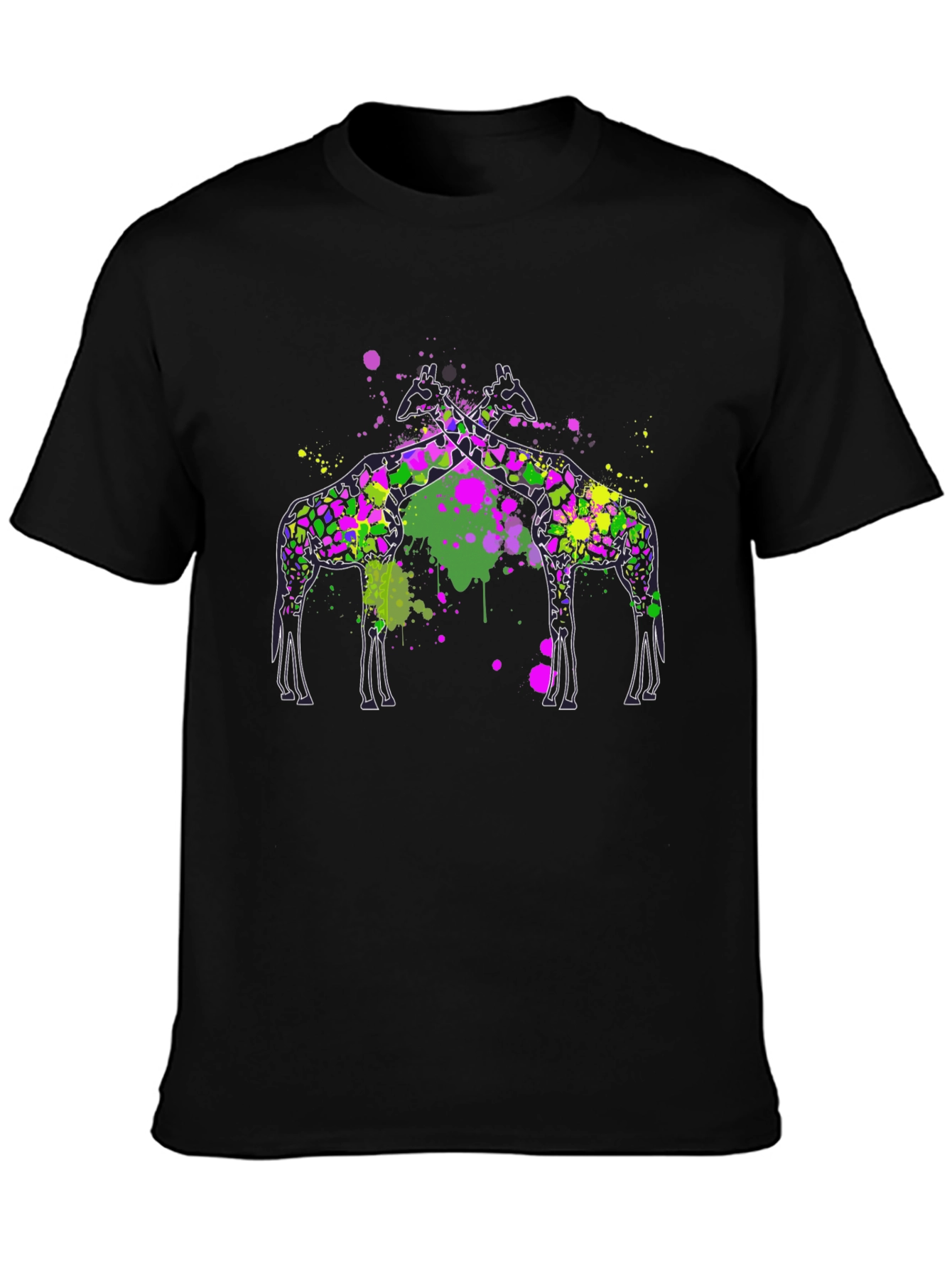 Giraffe Splatter T-Shirt - Artistic Graphic Tee