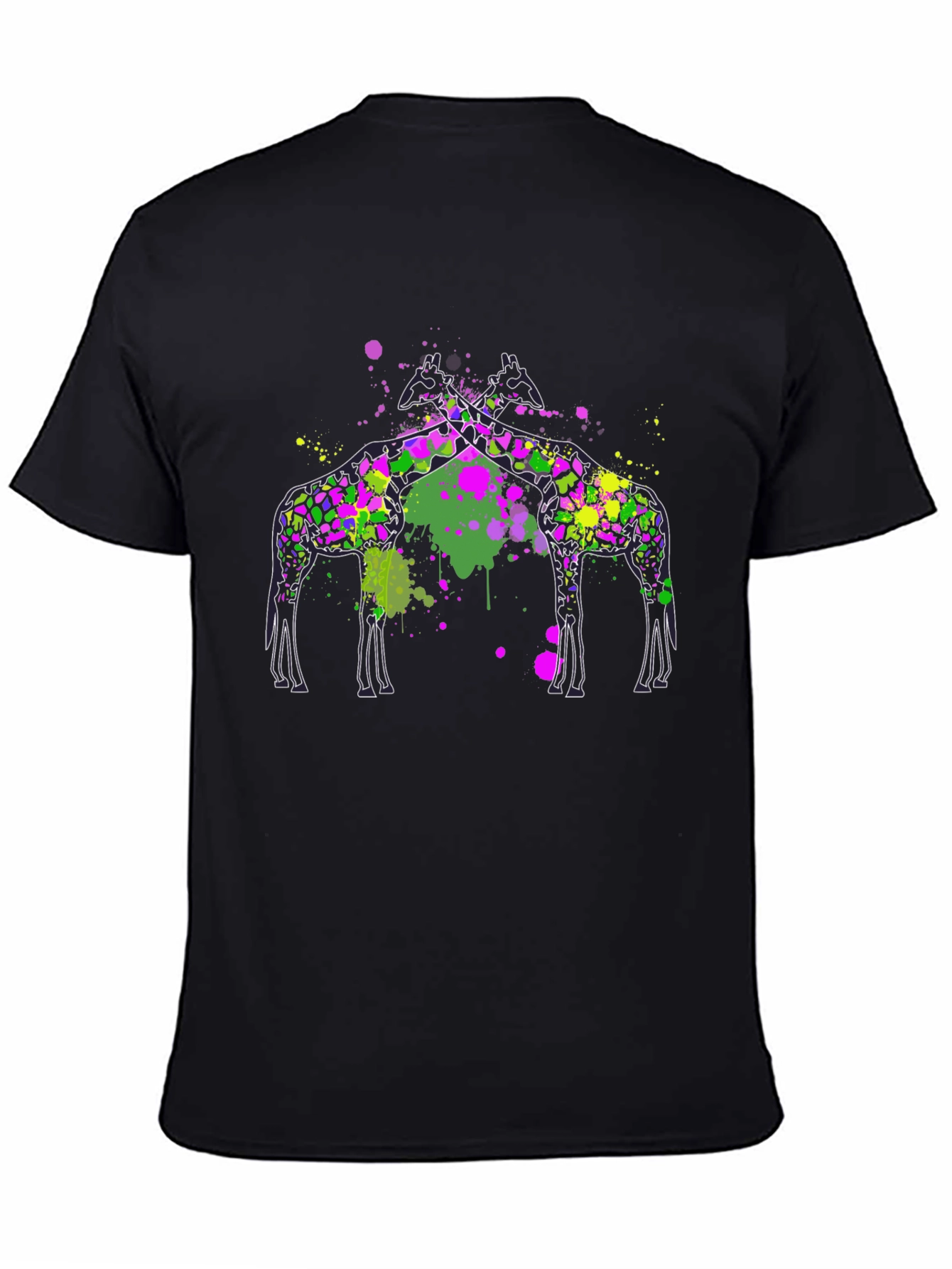 Giraffe Splatter T-Shirt - Artistic Graphic Tee