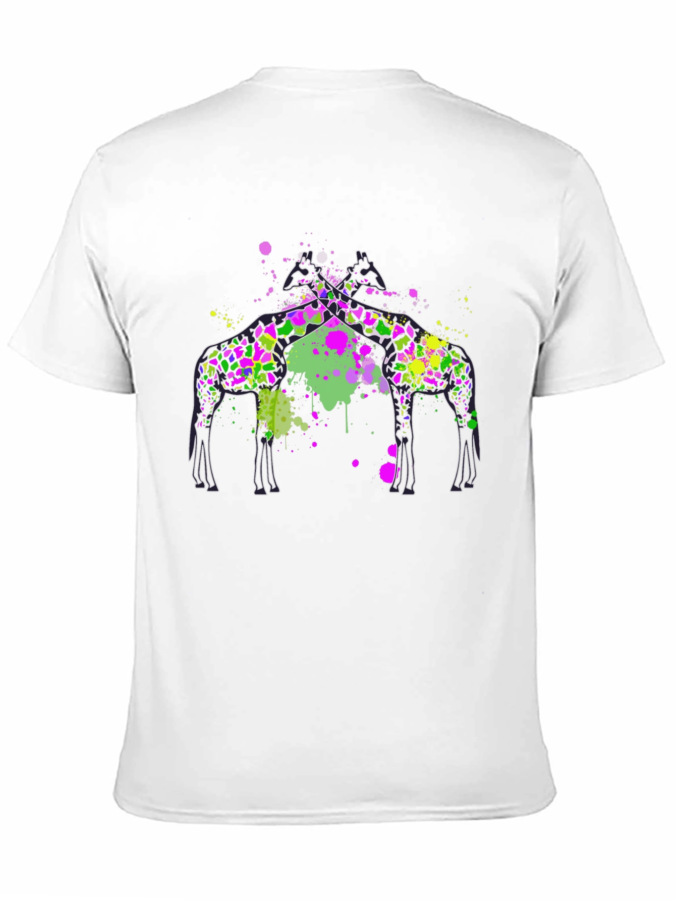 Giraffe Splatter T-Shirt - Artistic Graphic Tee