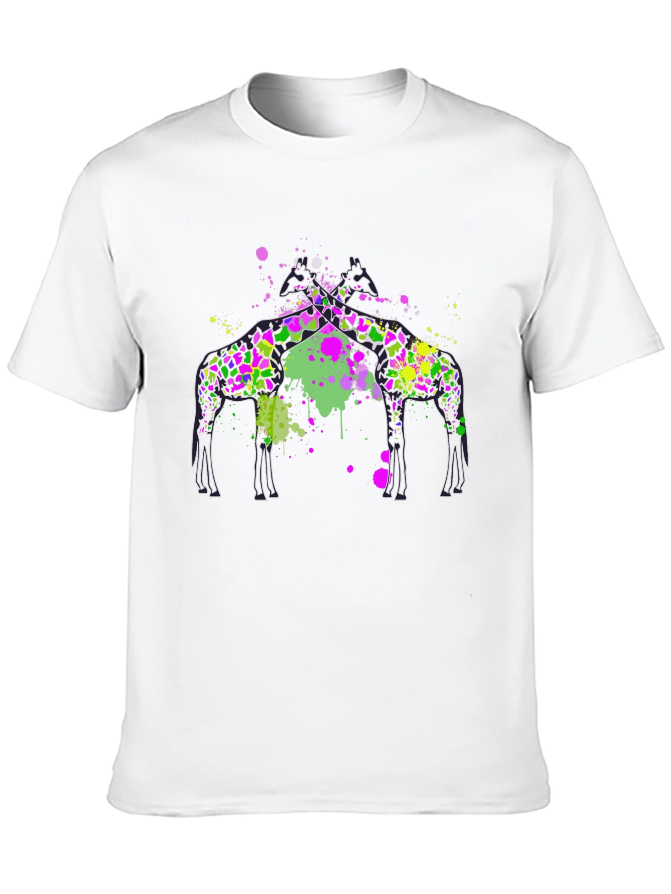Giraffe Splatter T-Shirt - Artistic Graphic Tee