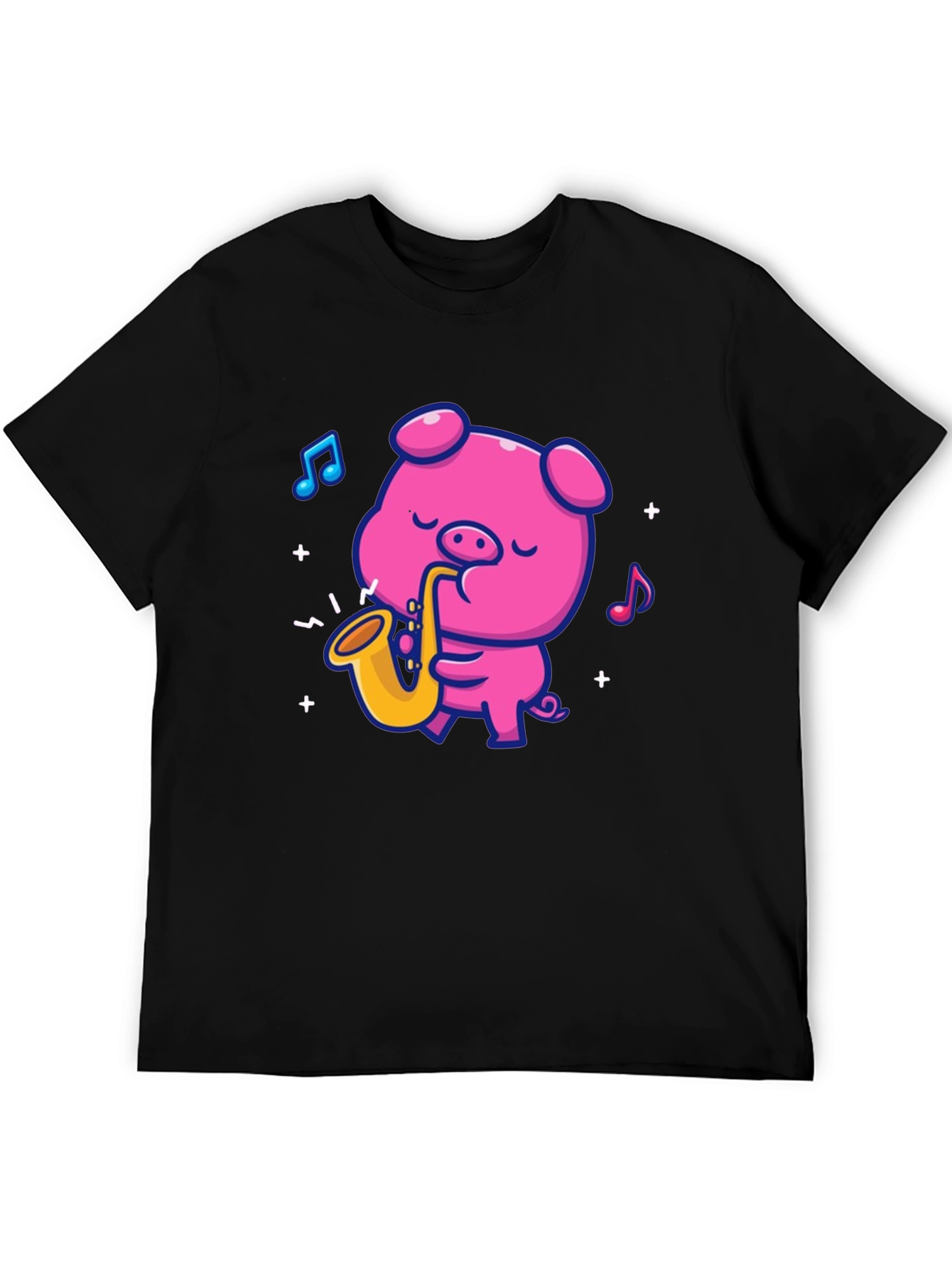 Pig Saxophone Black T-Shirt