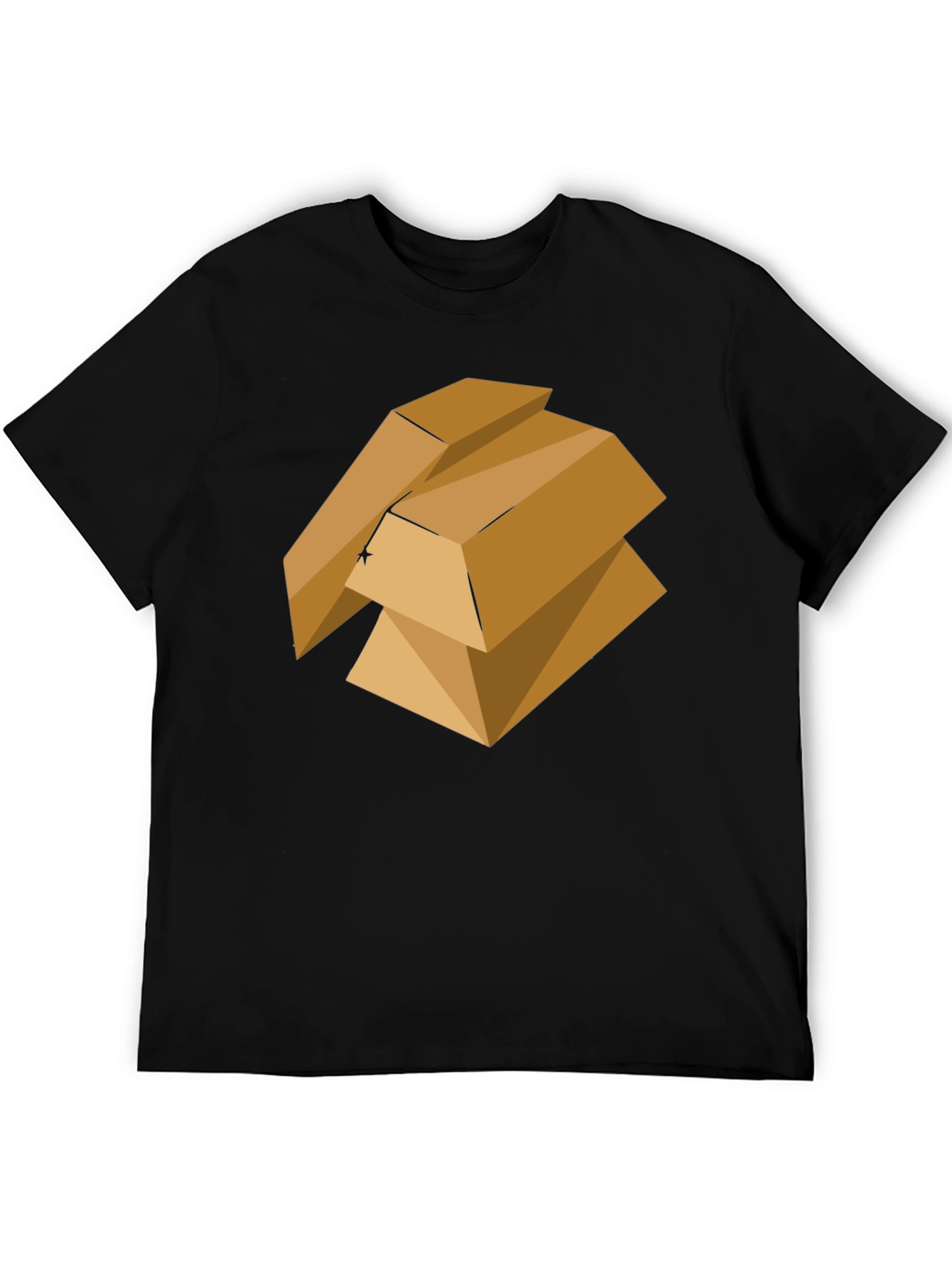 Geometric Gold Bars Graphic Tee - Modern Style