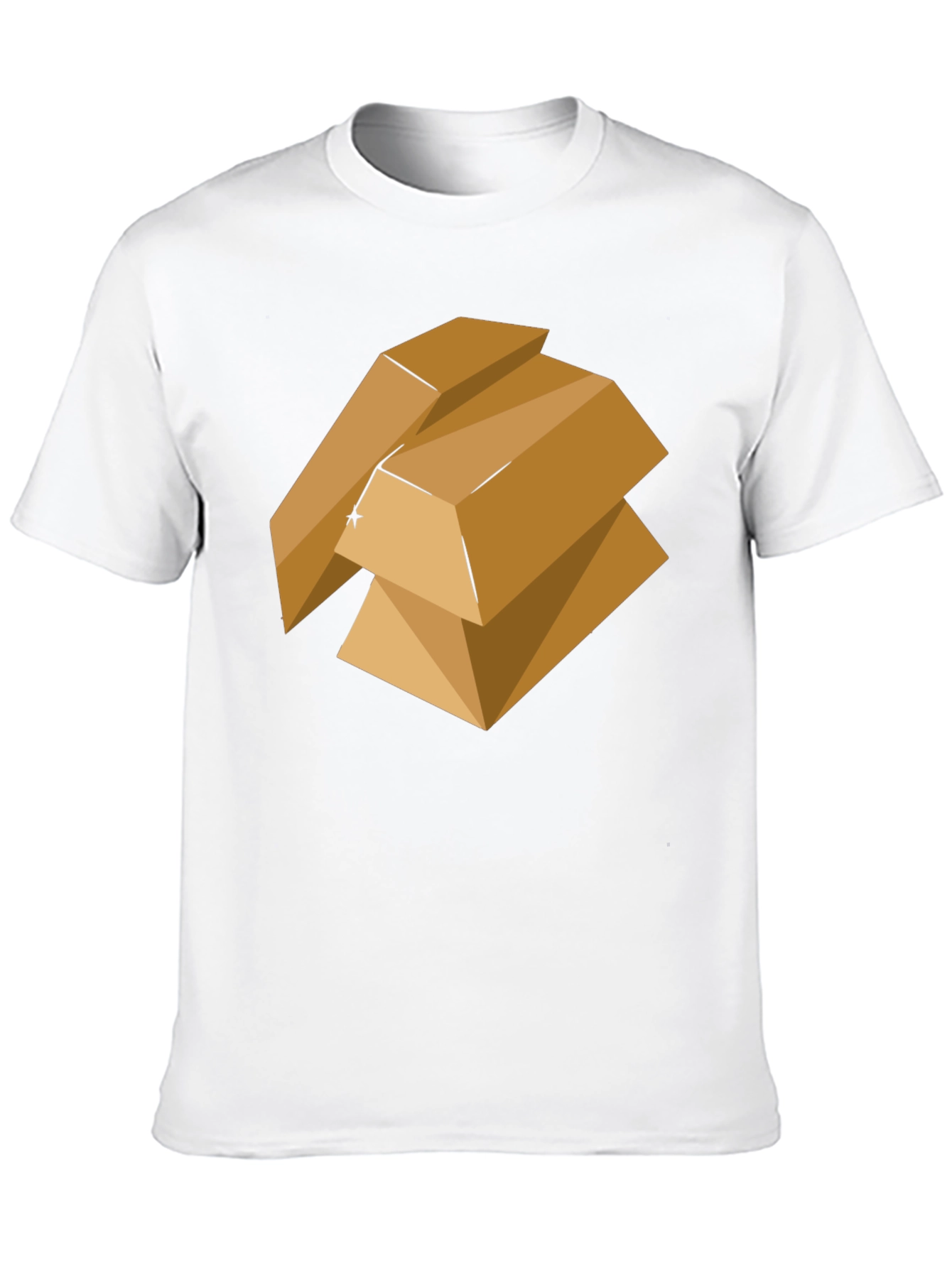 Geometric Gold Bars Graphic Tee - Modern Style