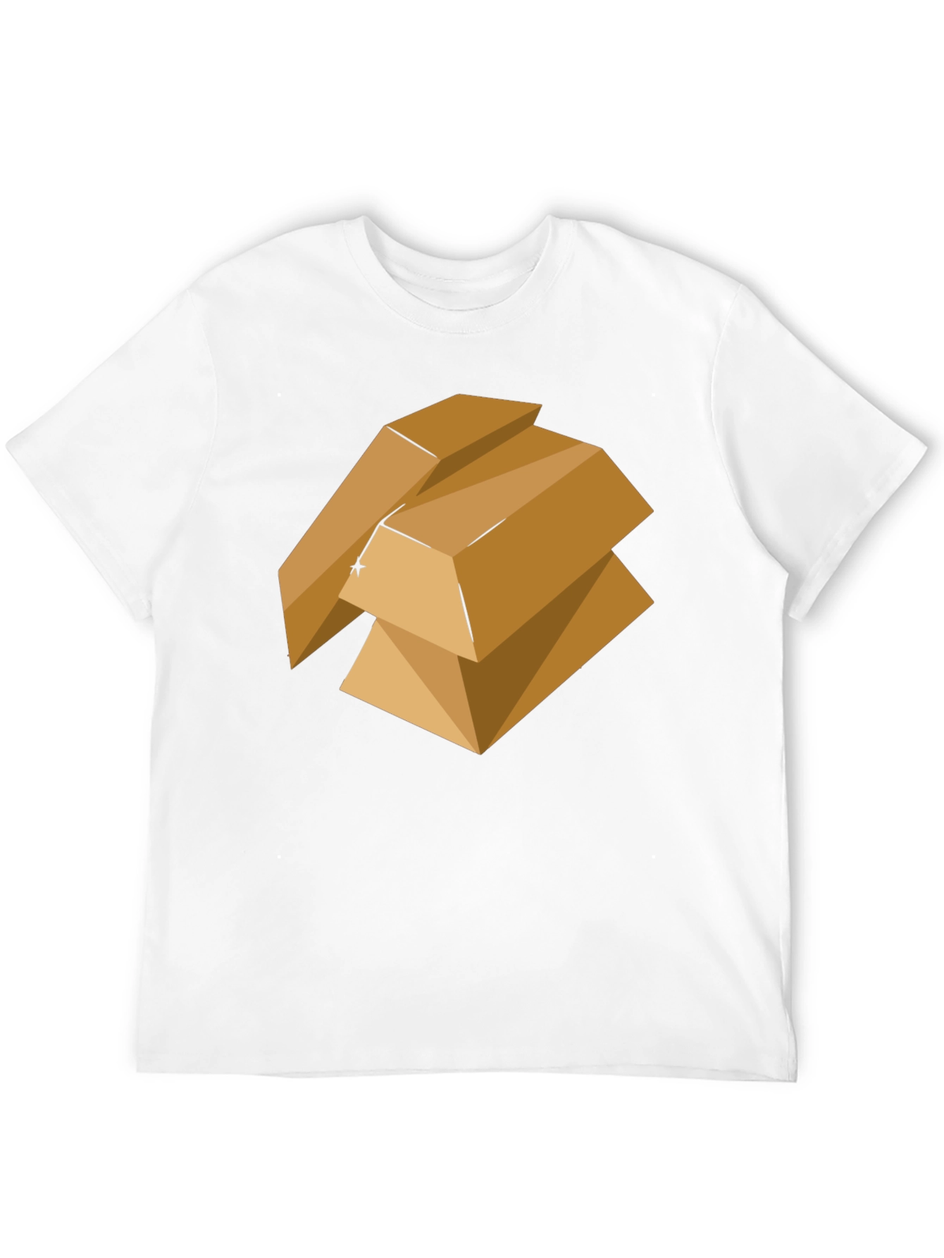 Geometric Gold Bars Graphic Tee - Modern Style