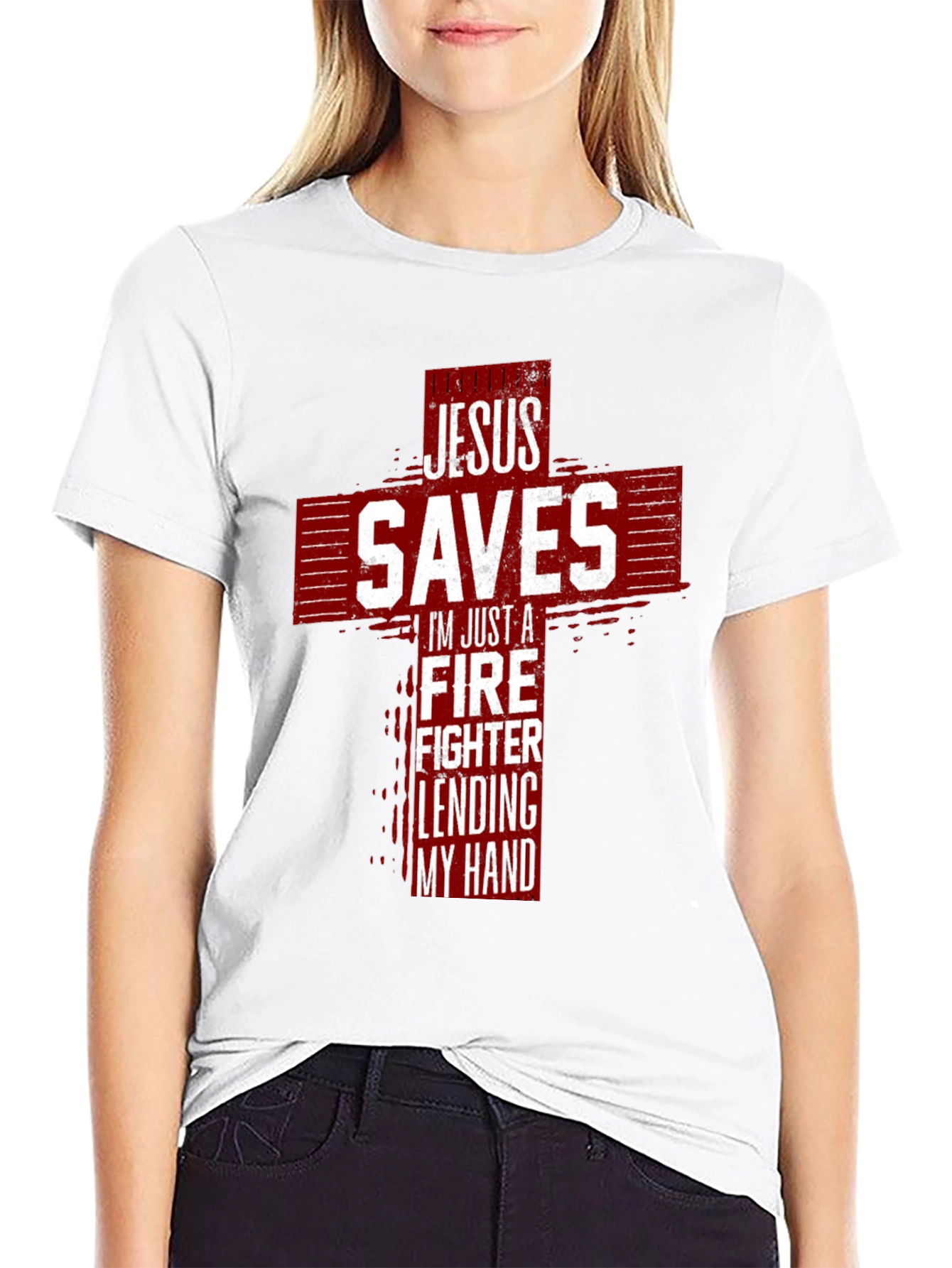 Jesus Saves Firefighter Graphic Tee