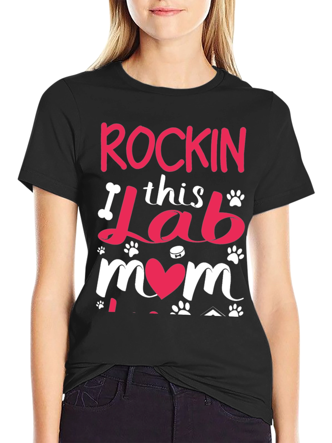 Rockin Lab Mom Black T-Shirt