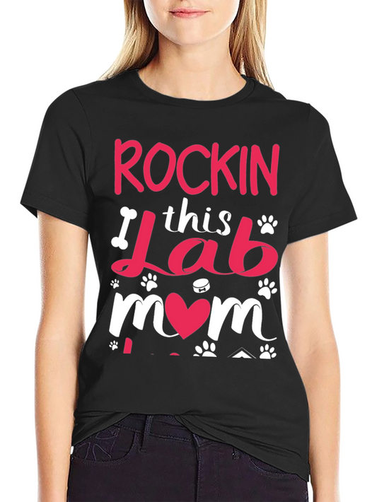 Rockin Lab Mom Black T-Shirt