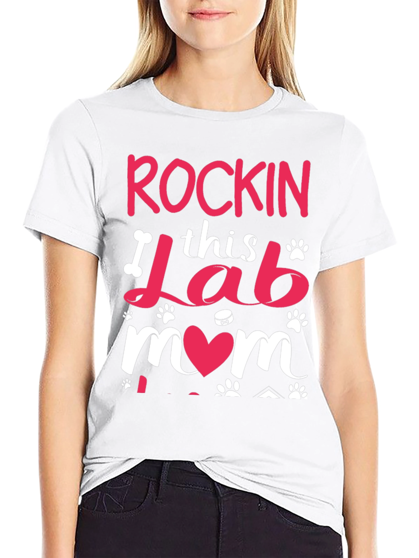 Rockin Lab Mom Black T-Shirt