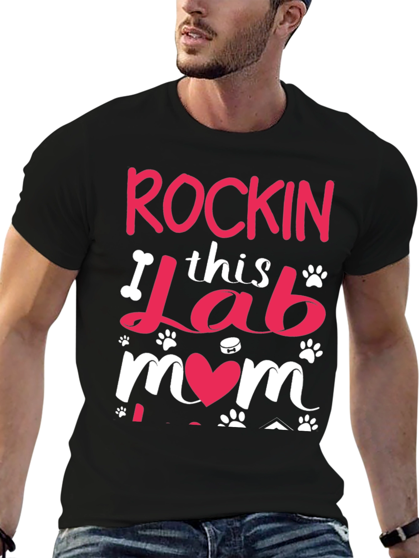 Rockin Lab Mom Black T-Shirt