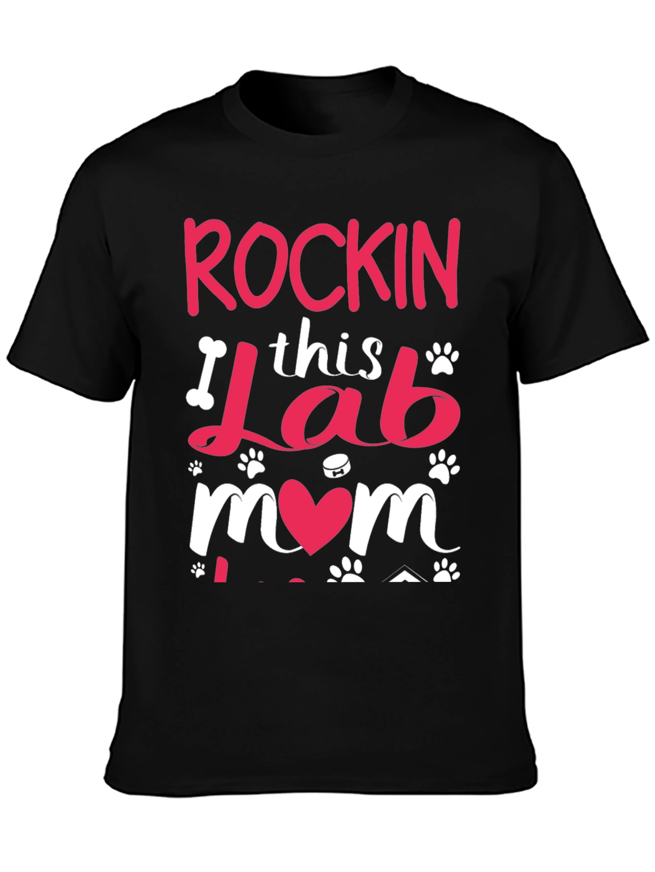 Rockin Lab Mom Black T-Shirt