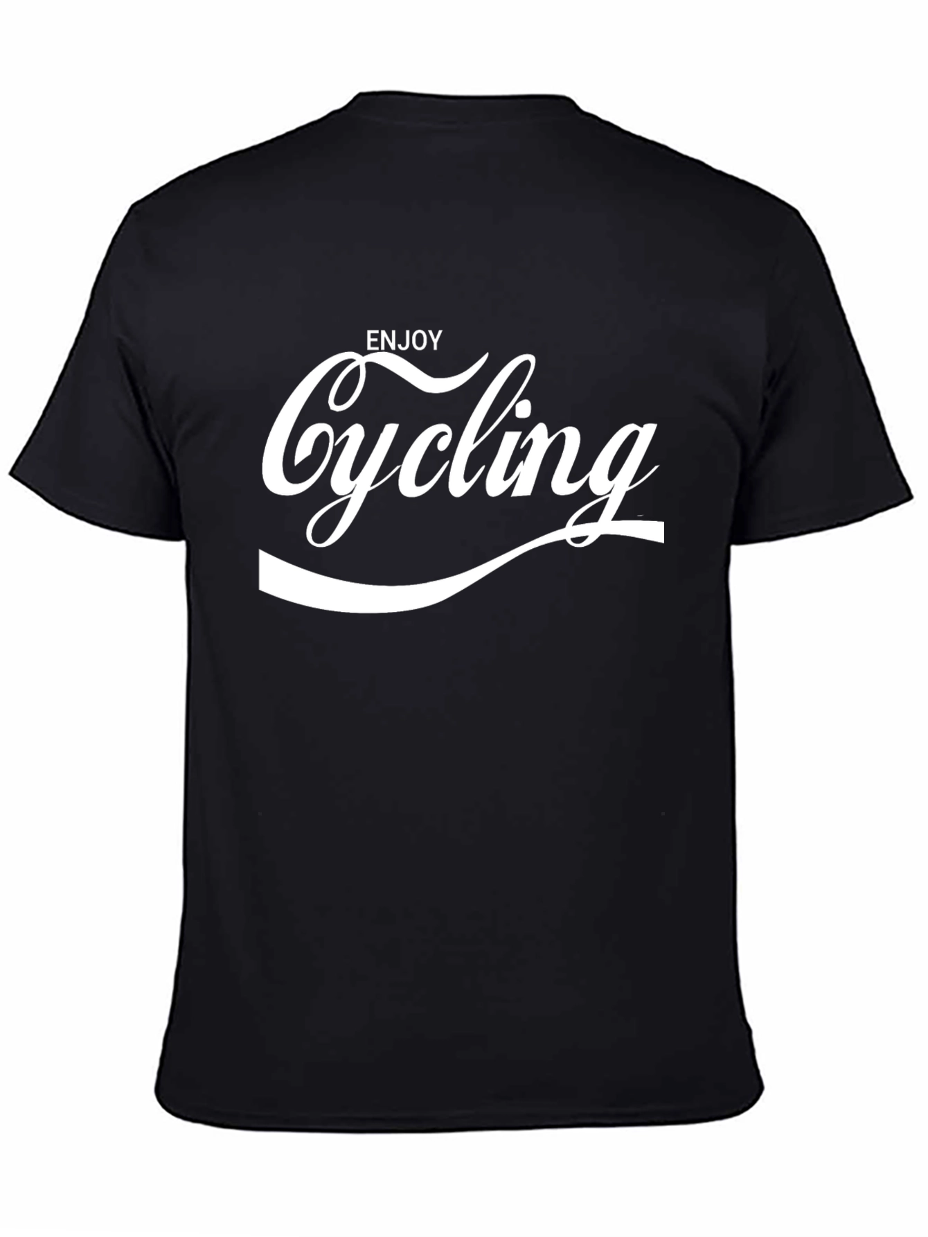 Enjoy Cycling Graphic Tee - Black Cotton Blend