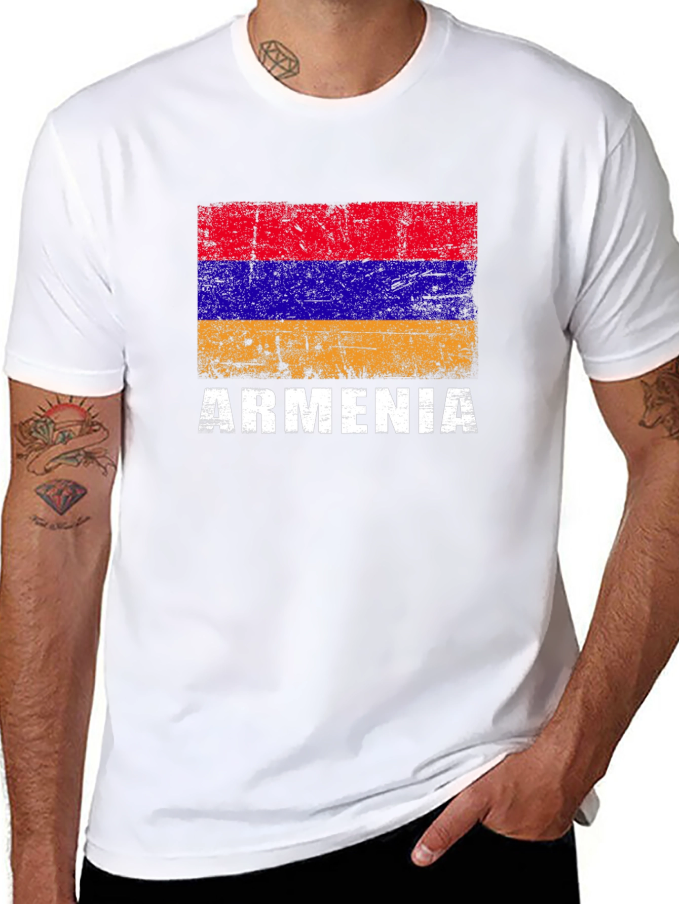 Armenia Flag T-Shirt - Distressed Design