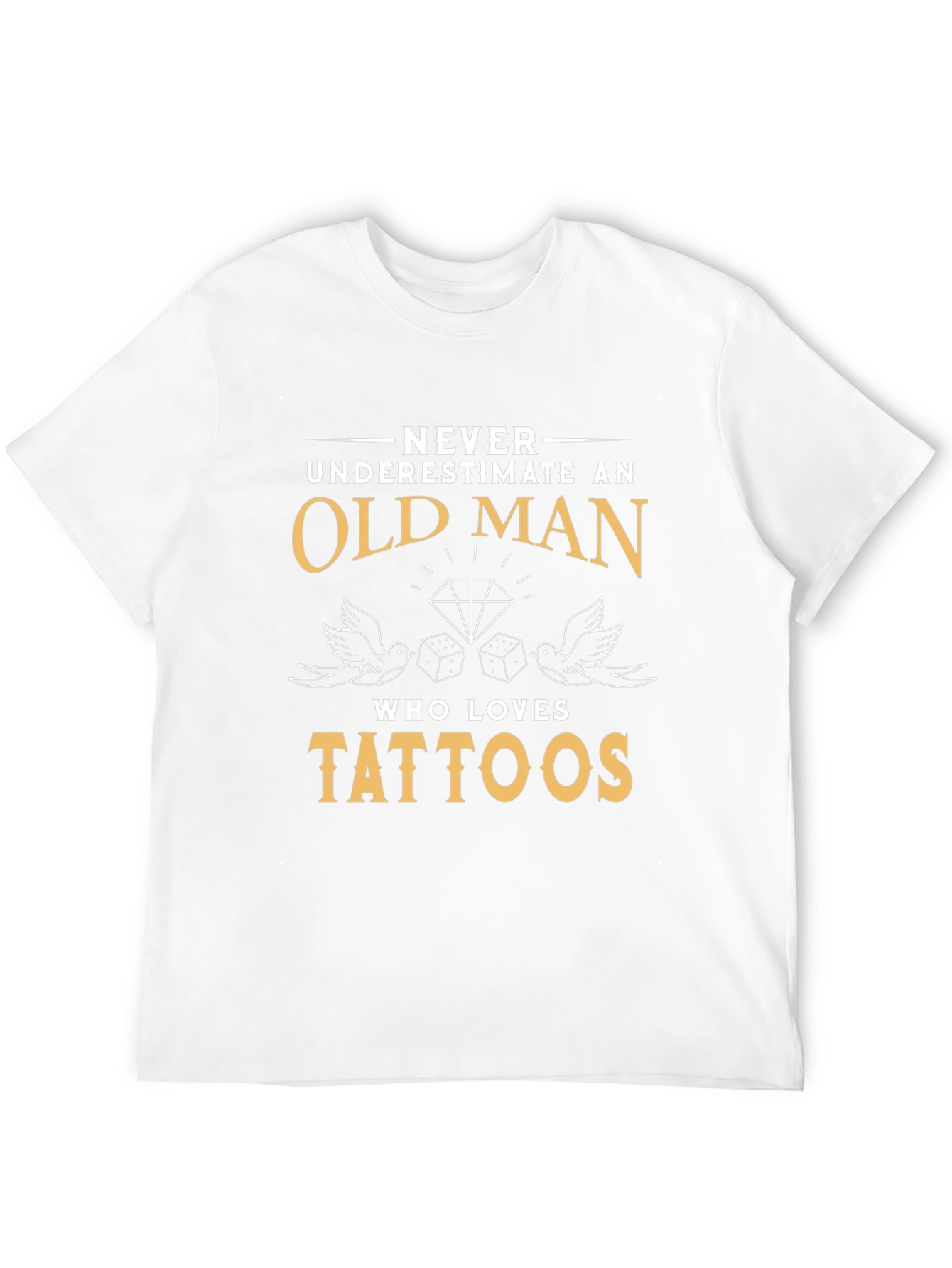 Old Man Tattoos Graphic Tee - Black