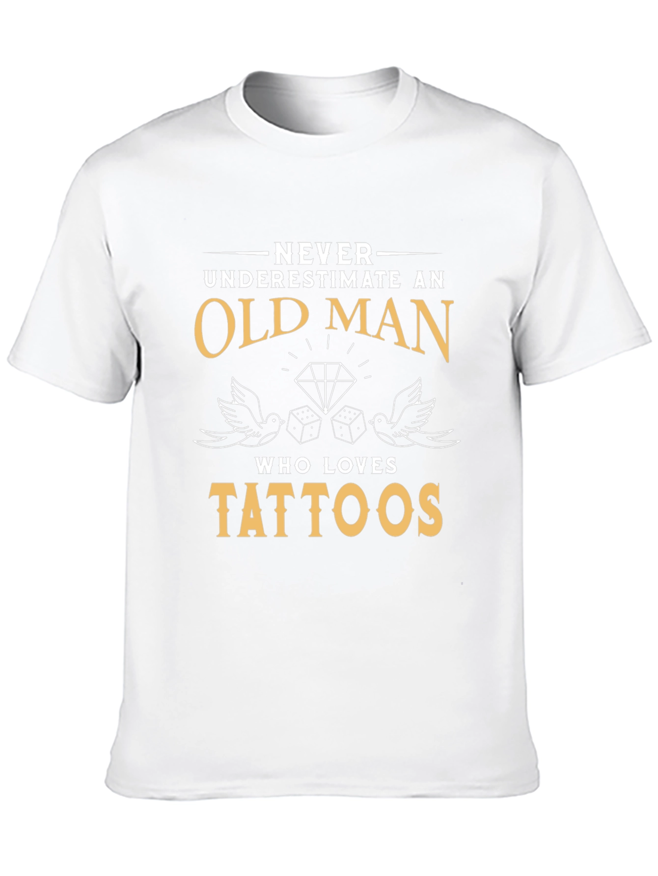 Old Man Tattoos Graphic Tee - Black