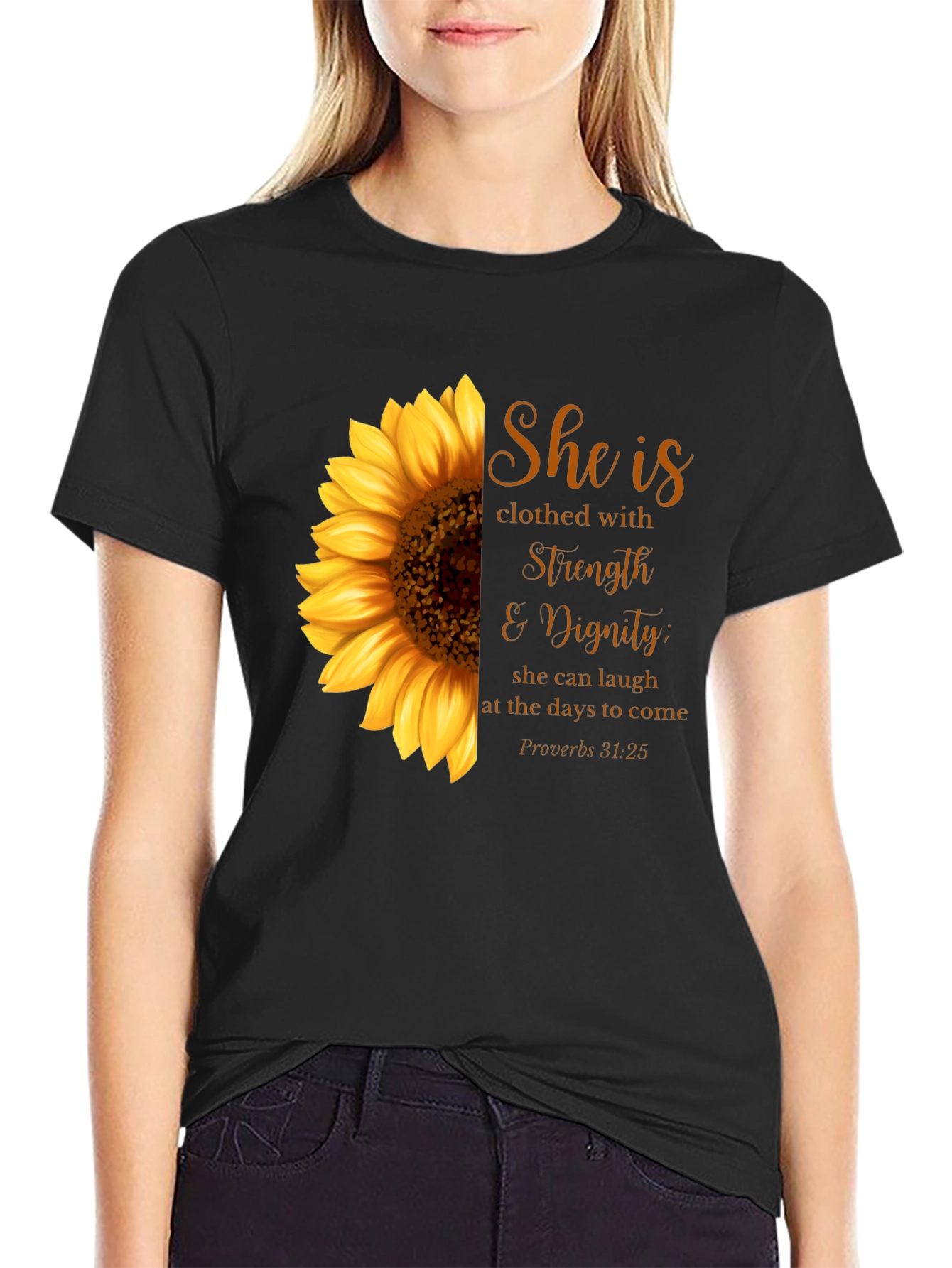 Sunflower Strength & Dignity Graphic T-Shirt