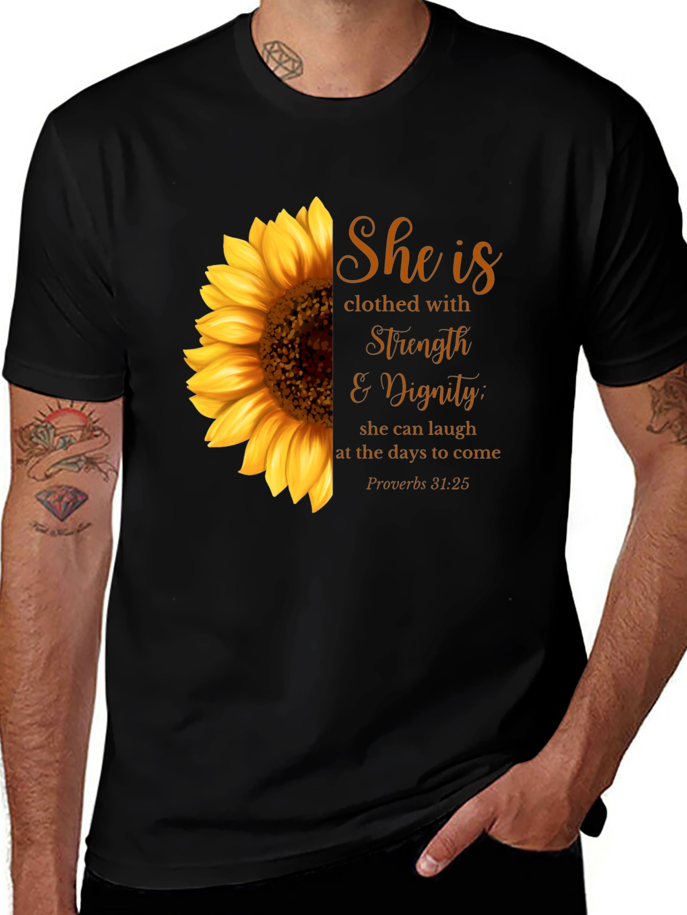 Sunflower Strength & Dignity Graphic T-Shirt