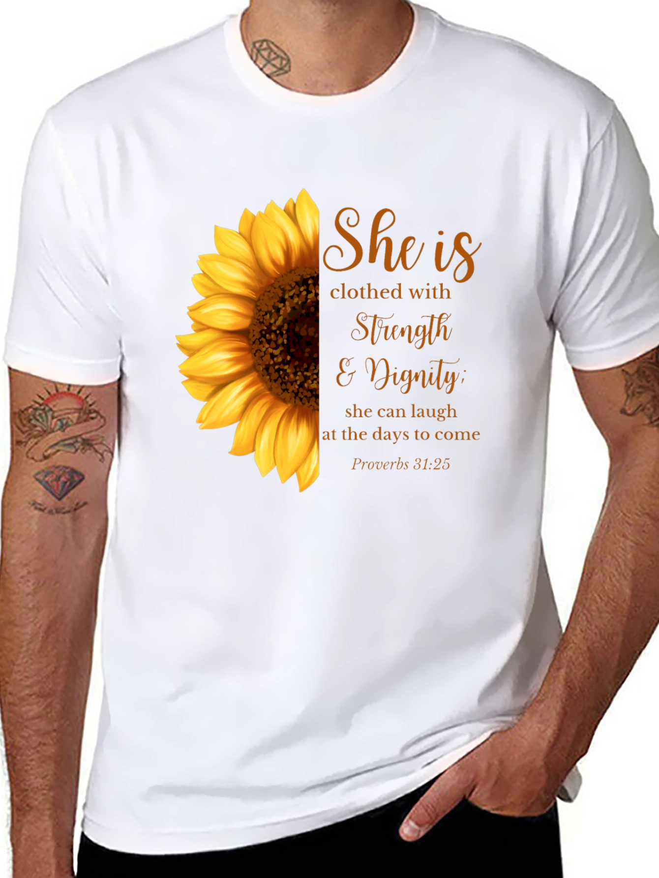 Sunflower Strength & Dignity Graphic T-Shirt