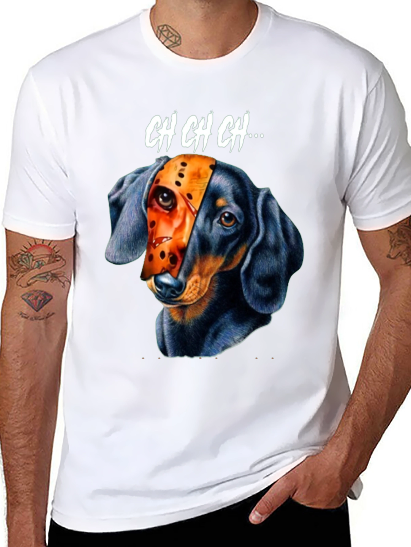 Dachshund Jason Voorhees Halloween T-Shirt