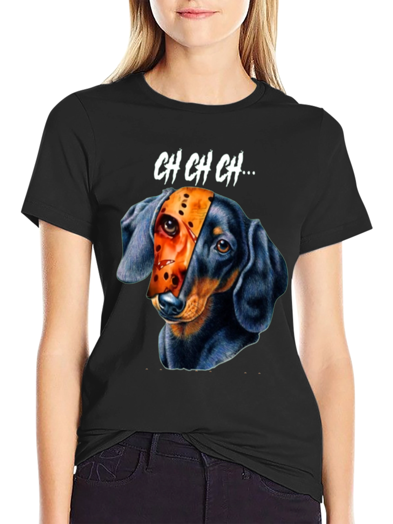 Dachshund Jason Voorhees Halloween T-Shirt