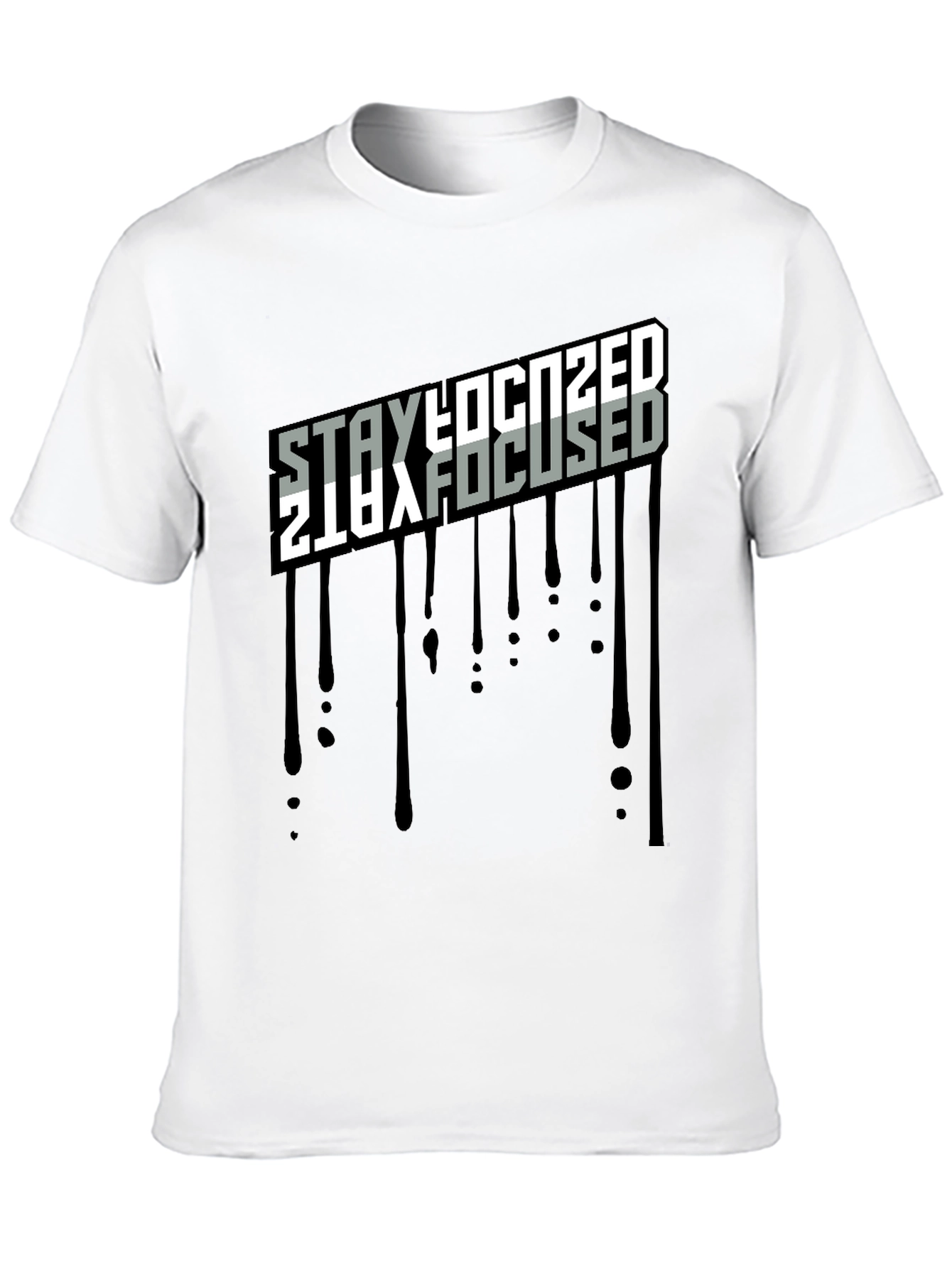 Stay Focused Black Graphic T-Shirt