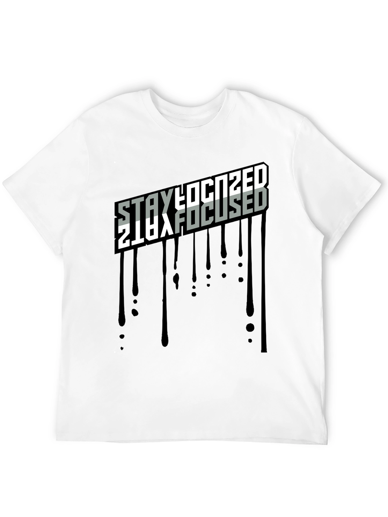 Stay Focused Black Graphic T-Shirt