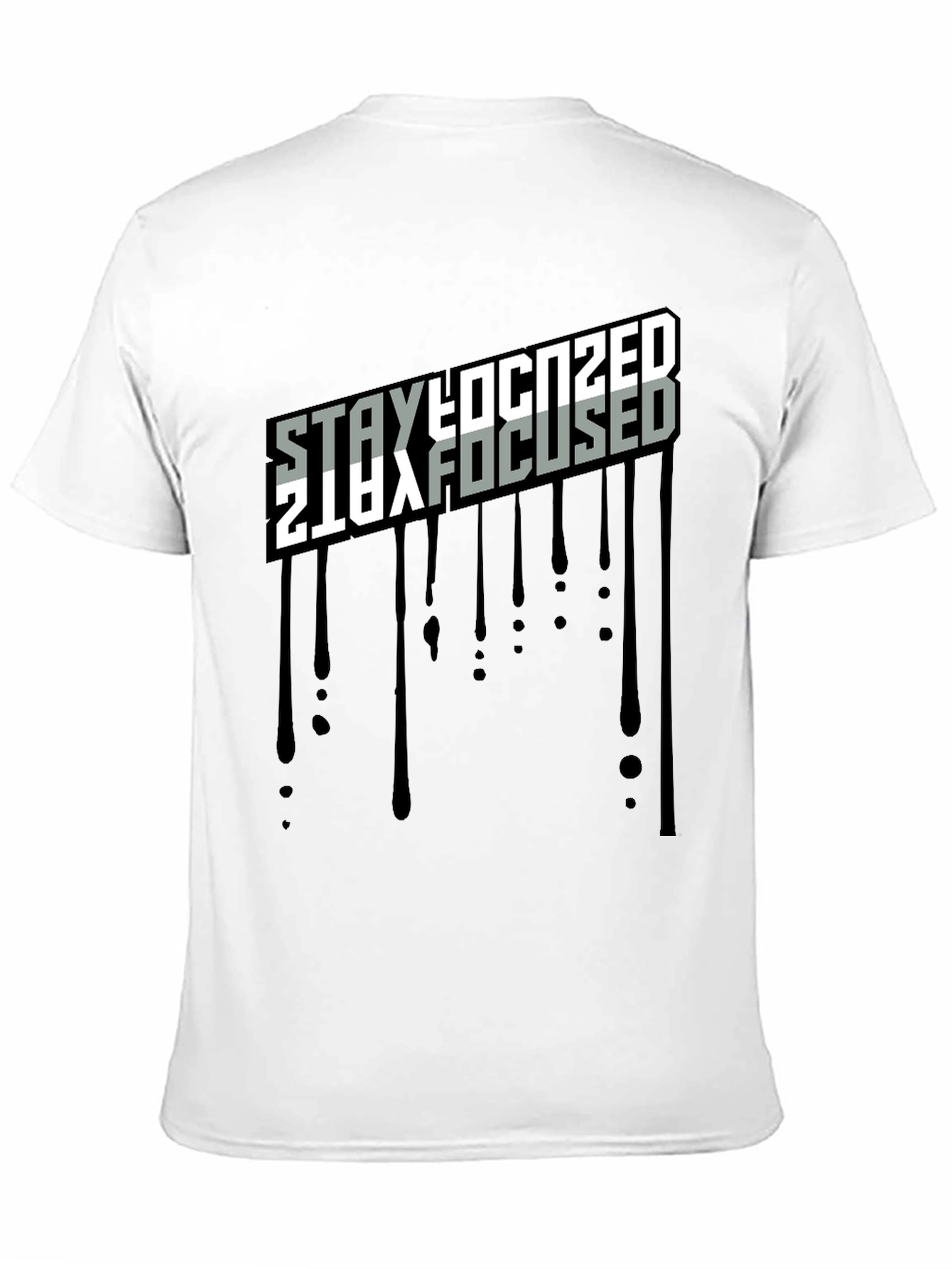 Stay Focused Black Graphic T-Shirt
