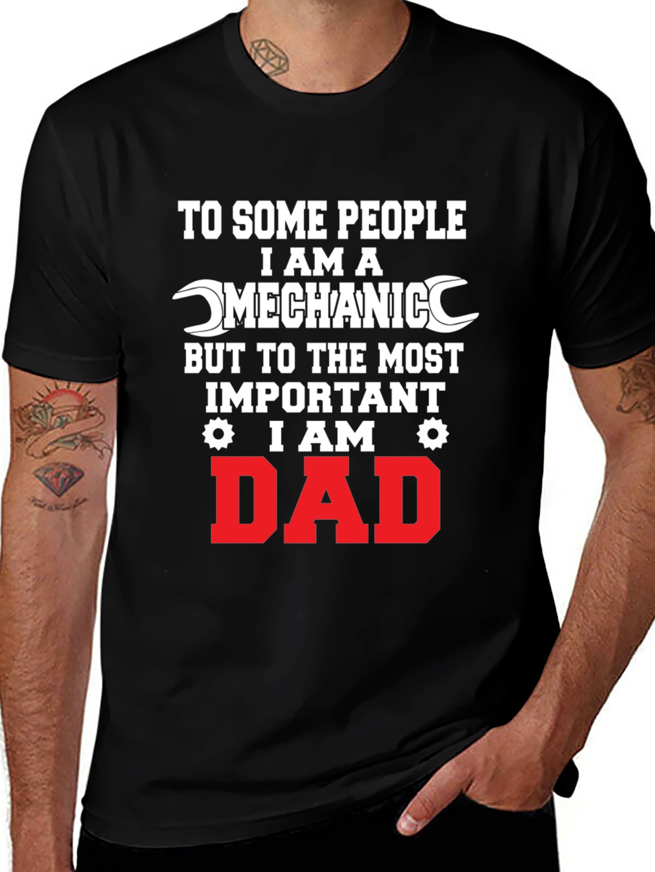 Mechanic Dad Graphic Tee - Black