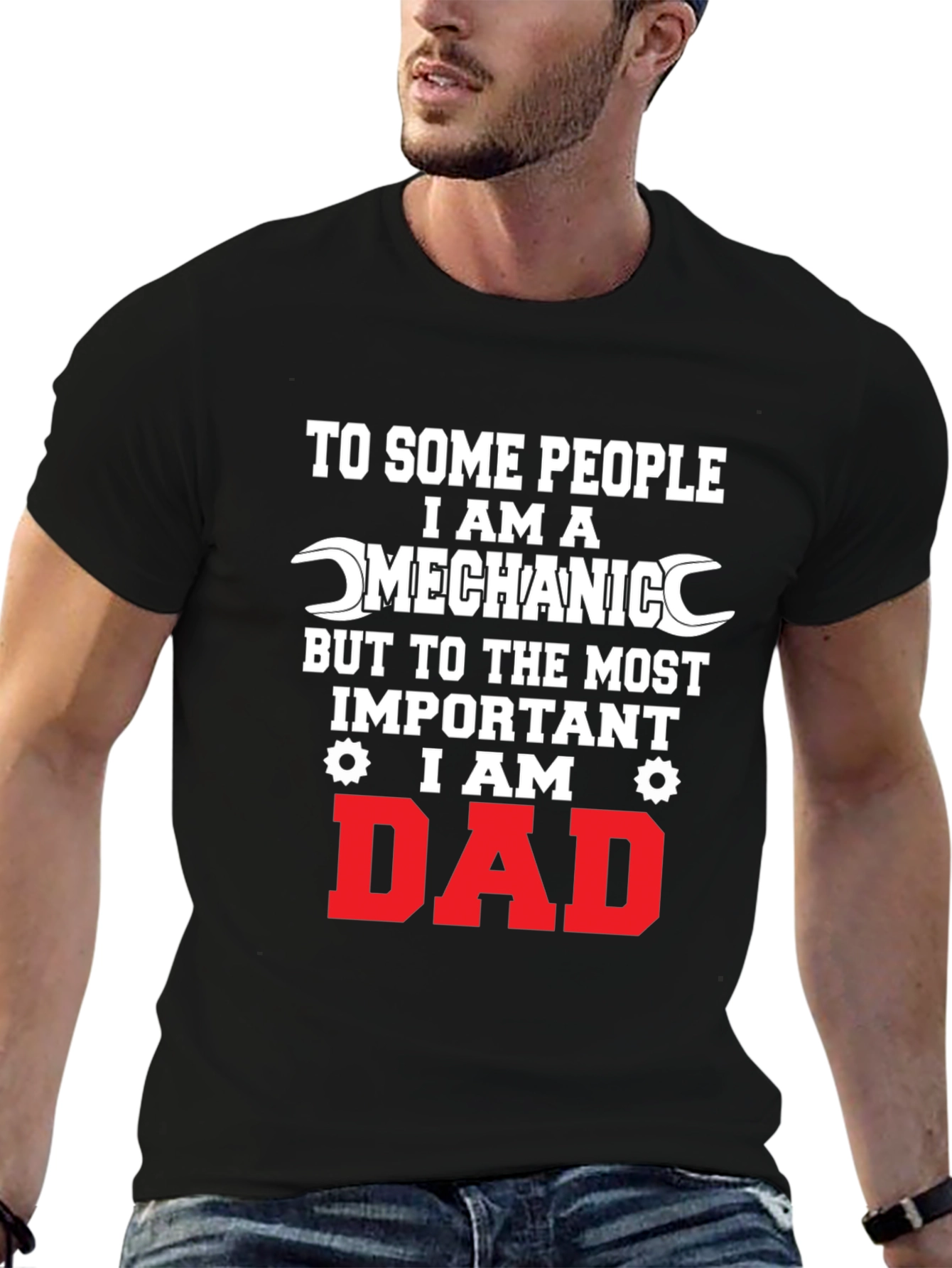 Mechanic Dad Graphic Tee - Black