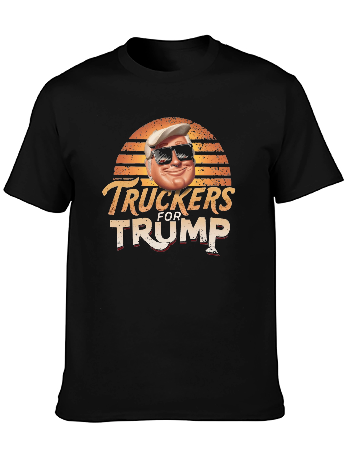 Truckers for Trump Black Graphic T-Shirt