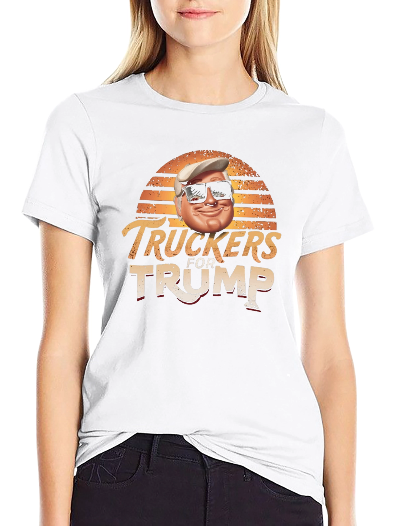 Truckers for Trump Black Graphic T-Shirt