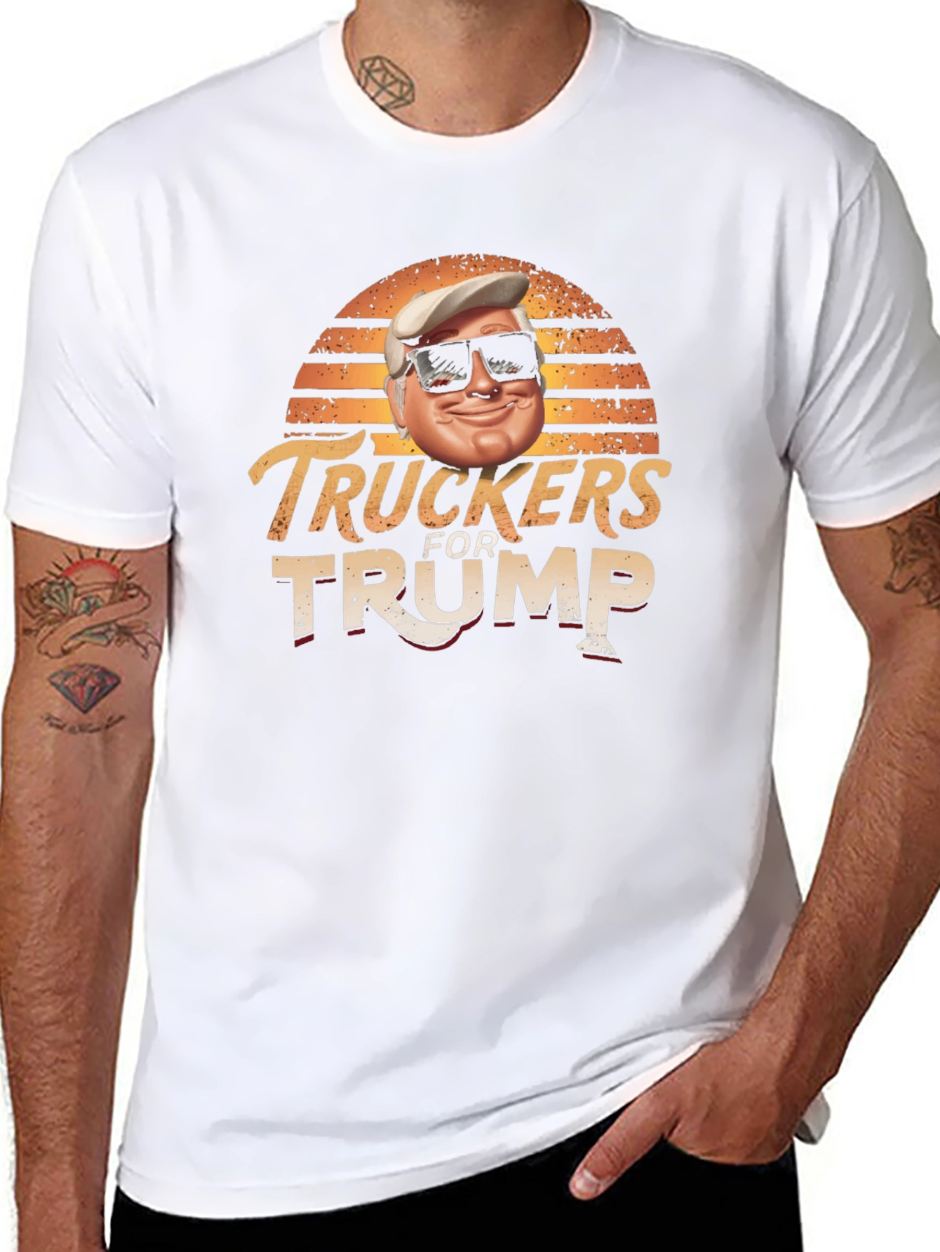 Truckers for Trump Black Graphic T-Shirt