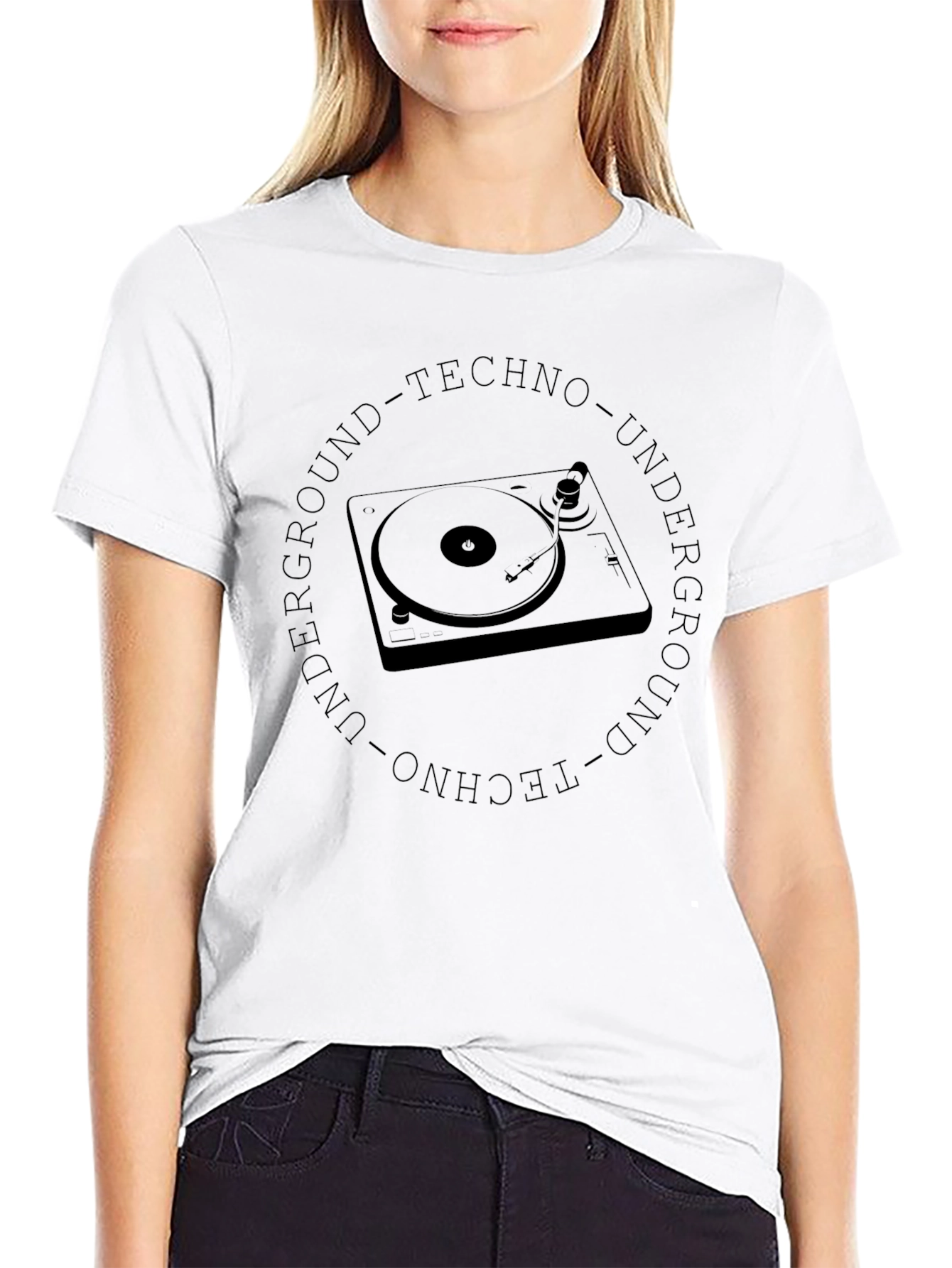 Underground Techno Turntable Black T-Shirt