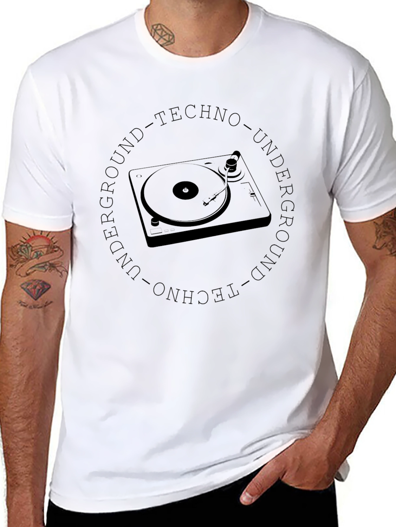Underground Techno Turntable Black T-Shirt