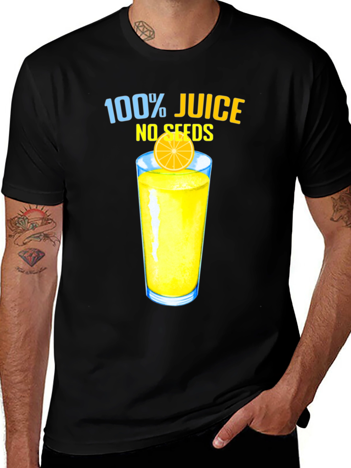 100% Juice No Seeds Black Graphic Tee