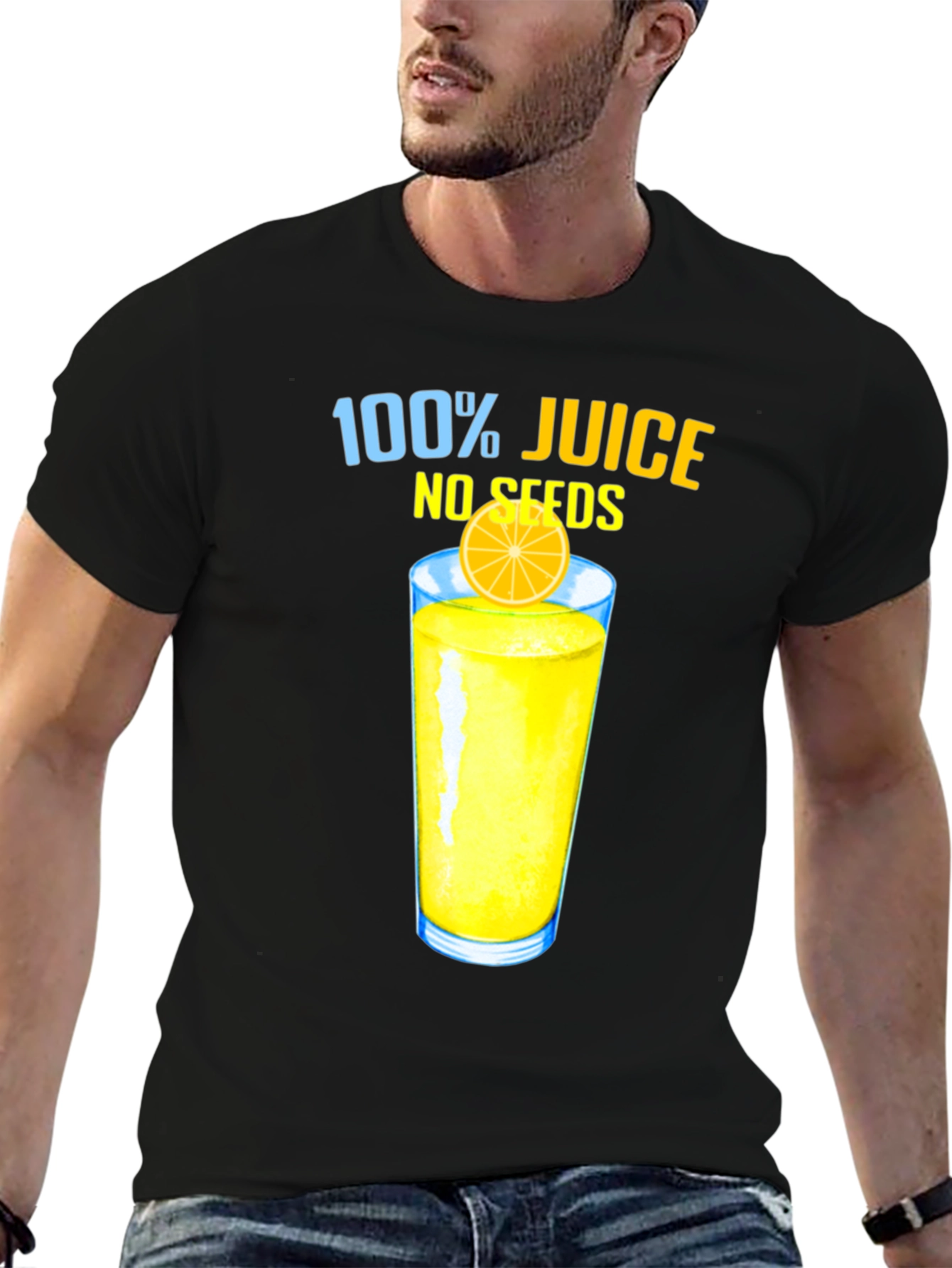 100% Juice No Seeds Black Graphic Tee