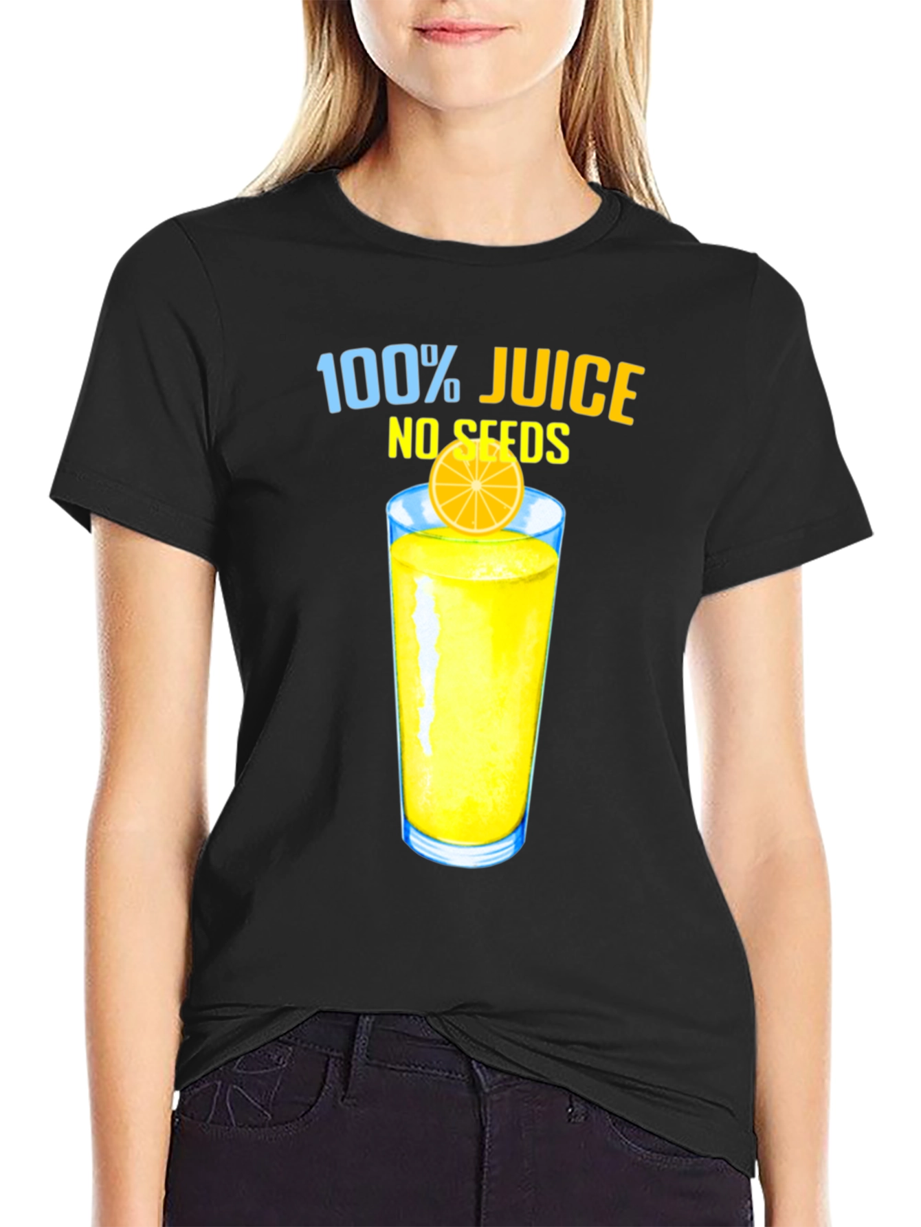 100% Juice No Seeds Black Graphic Tee
