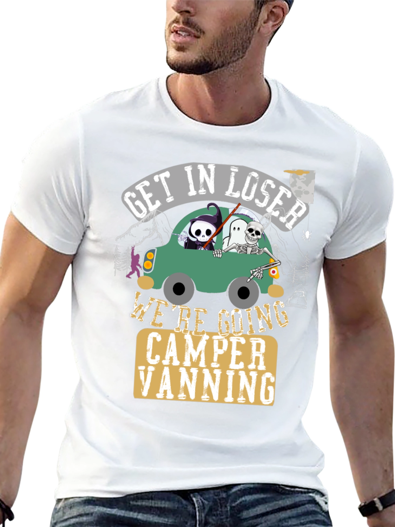Get In Loser Halloween Camper Vanning T-Shirt