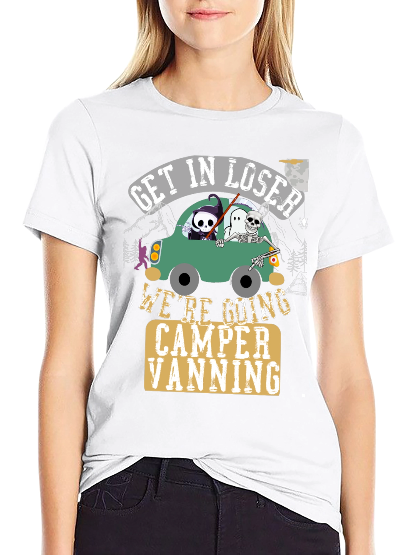 Get In Loser Halloween Camper Vanning T-Shirt
