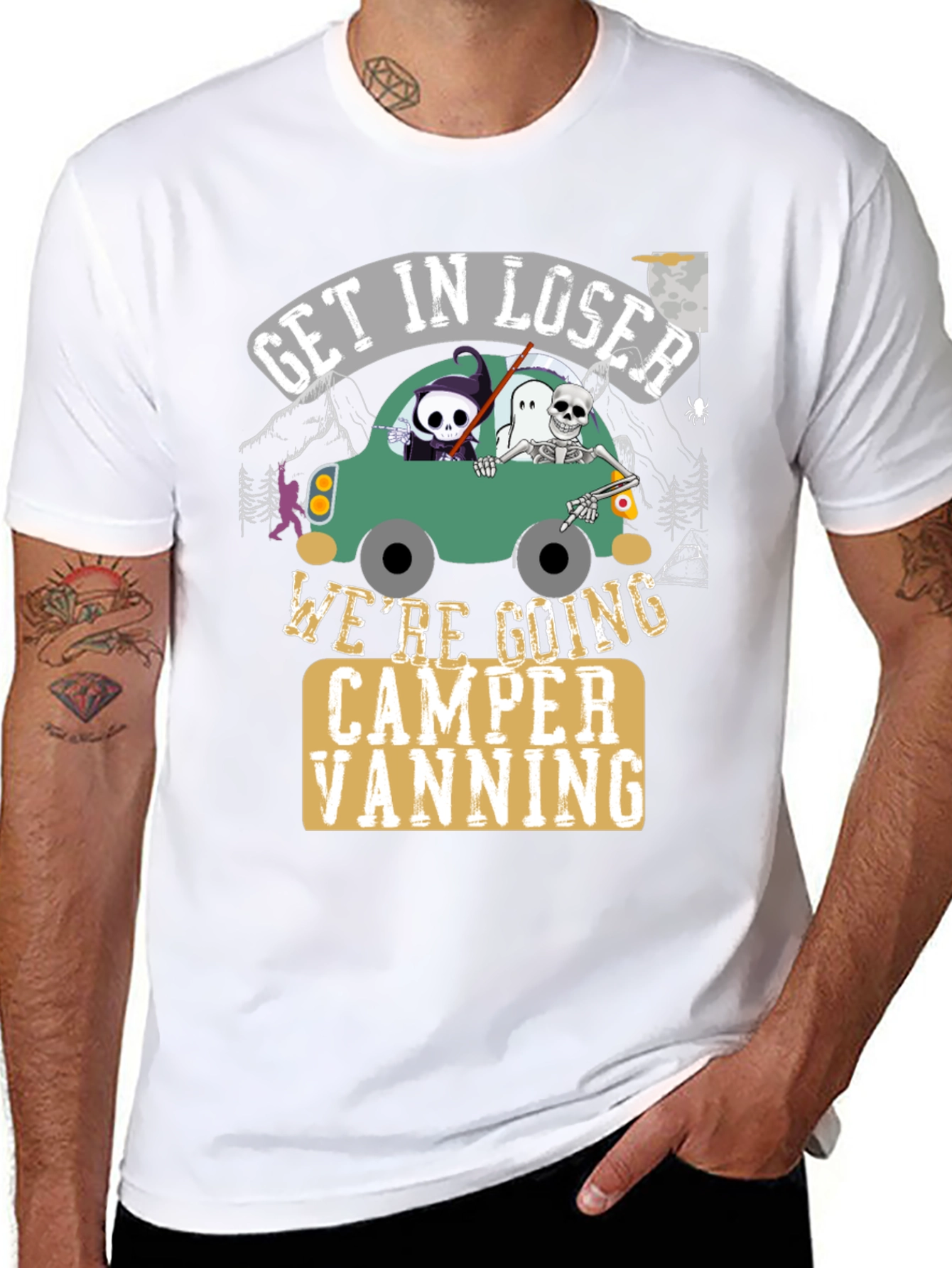 Get In Loser Halloween Camper Vanning T-Shirt