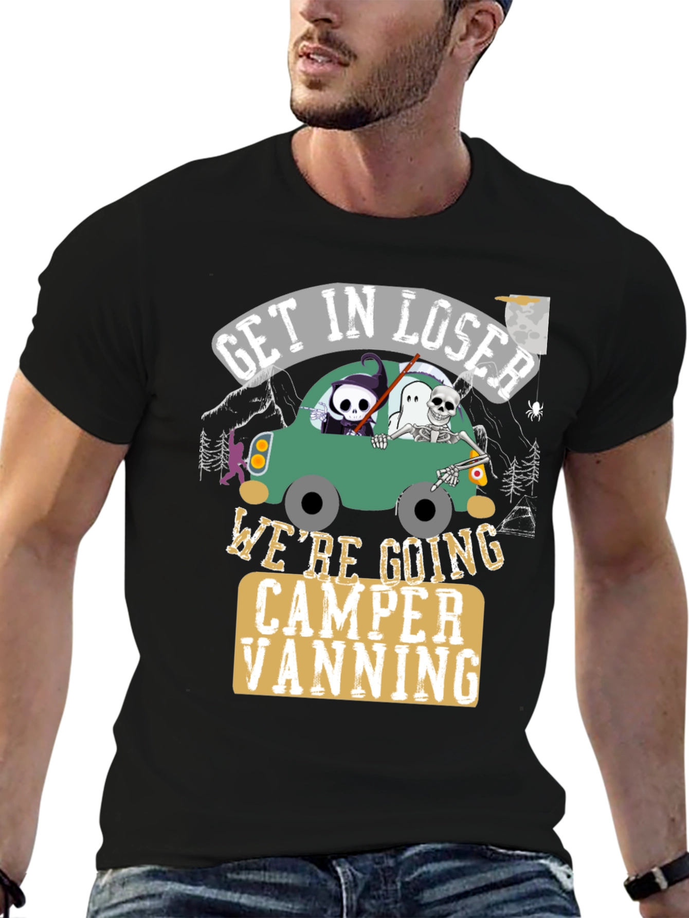 Get In Loser Halloween Camper Vanning T-Shirt