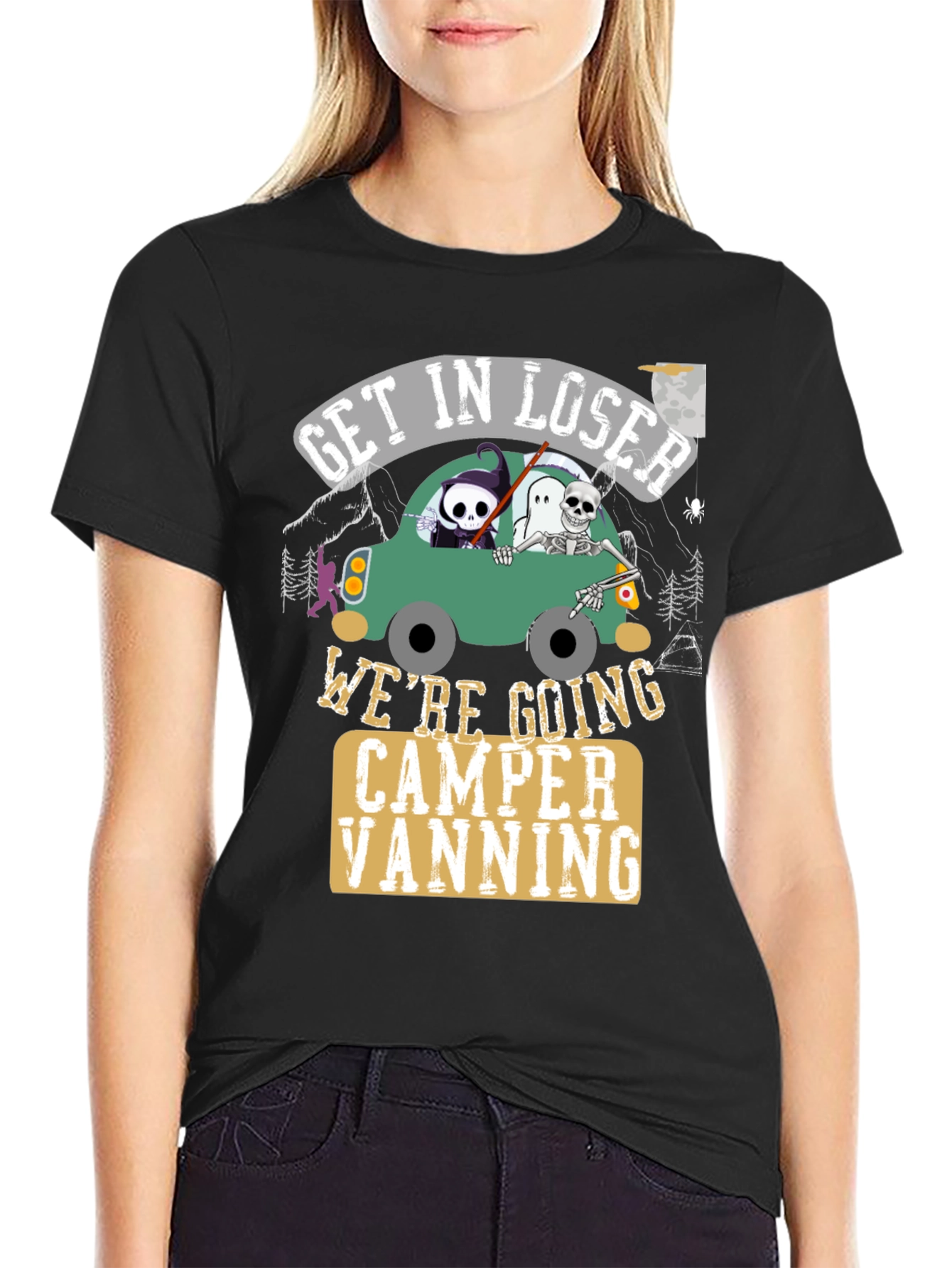 Get In Loser Halloween Camper Vanning T-Shirt