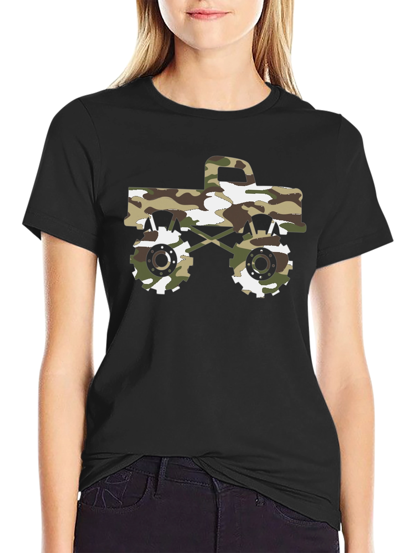Camouflage Monster Truck Graphic T-Shirt