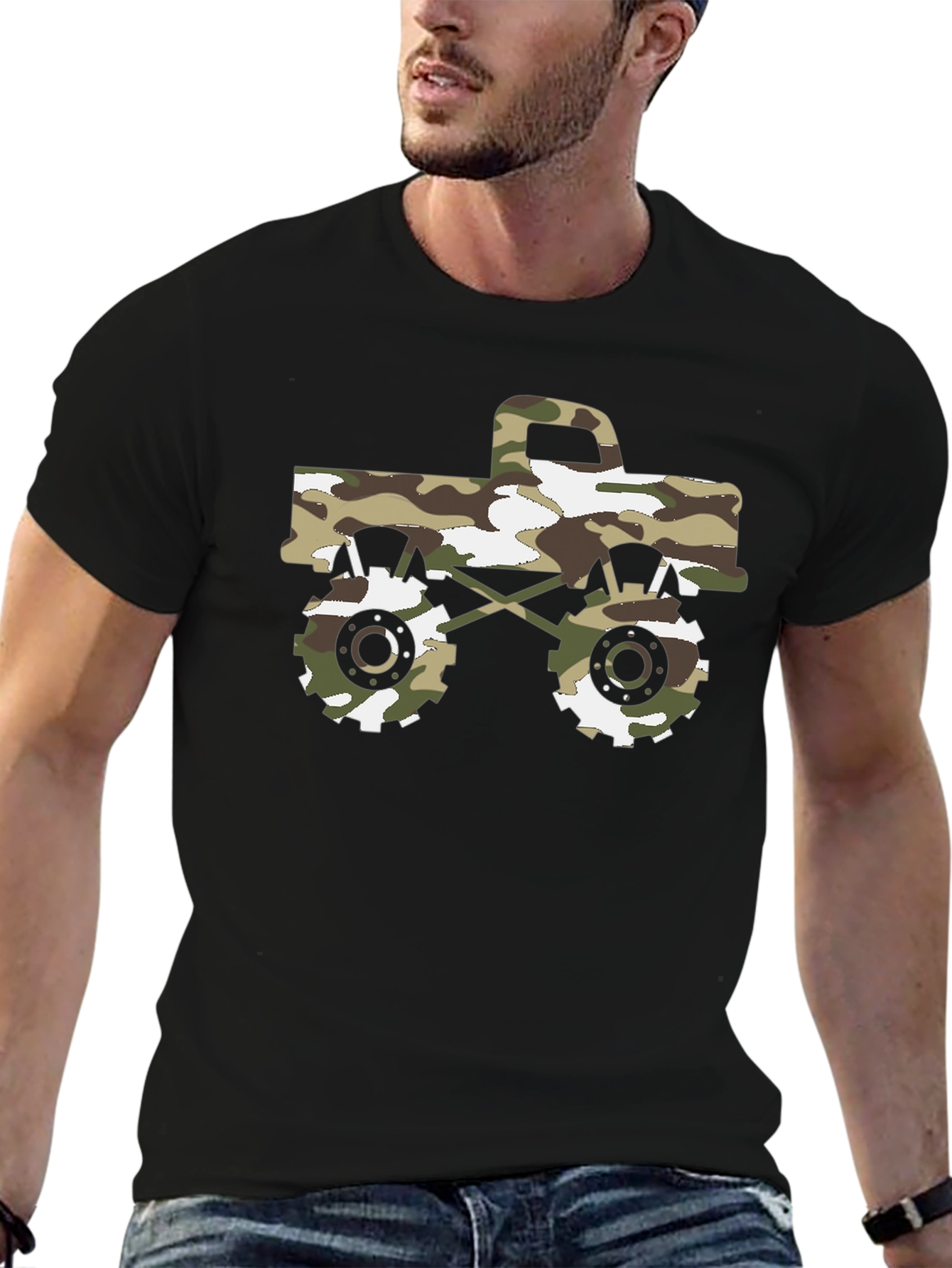 Camouflage Monster Truck Graphic T-Shirt