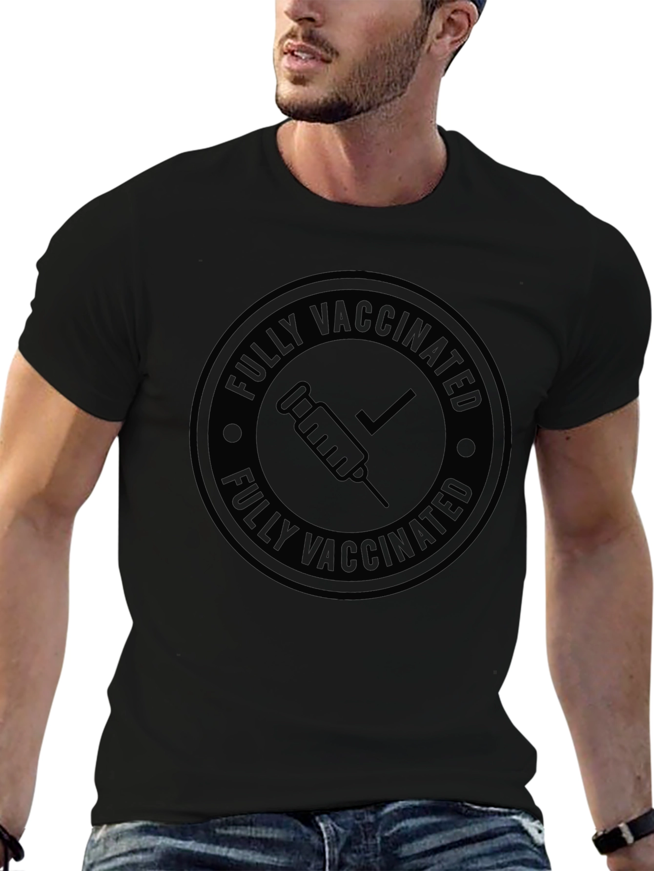 Fully Vaccinated Graphic Tee - Black T-Shirt