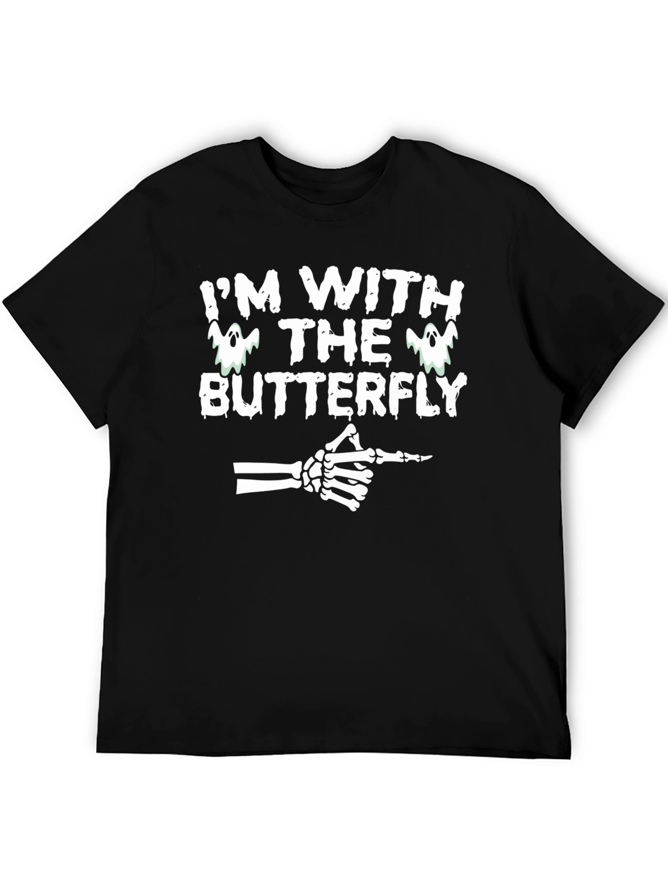 Im With The Butterfly Skeleton Hand Halloween T-Shirt