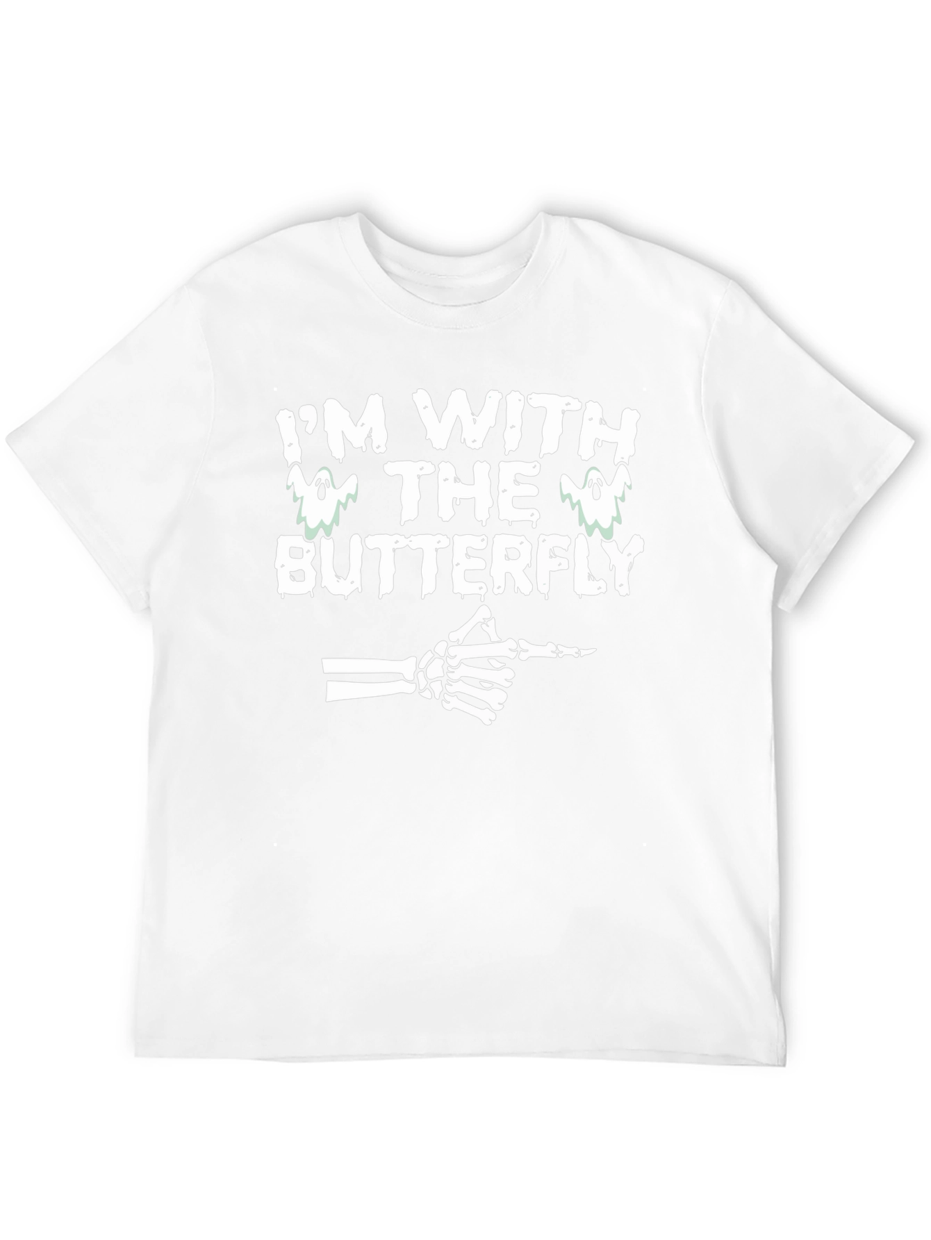 Im With The Butterfly Skeleton Hand Halloween T-Shirt