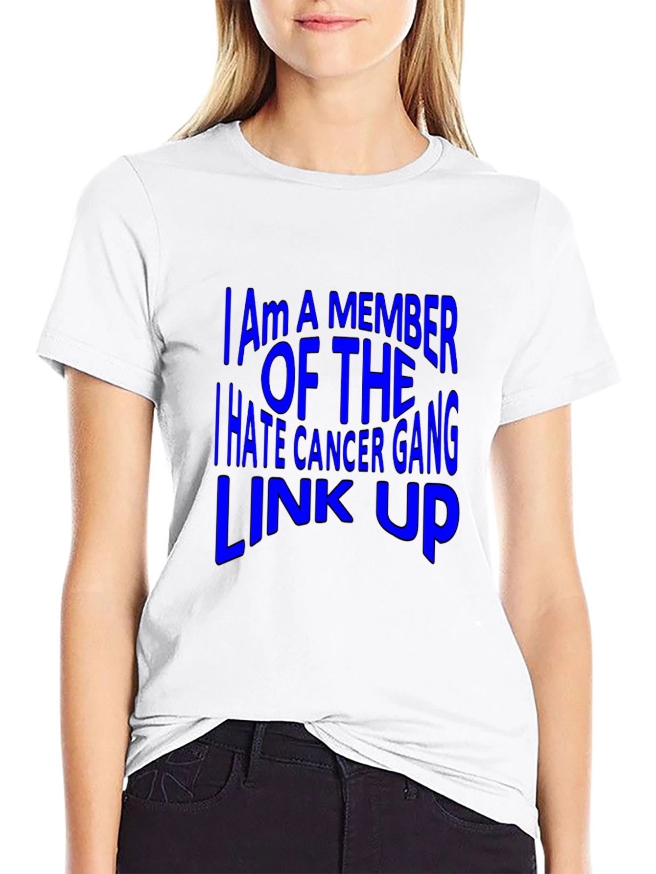 I Hate Cancer Gang Link Up Black T-Shirt