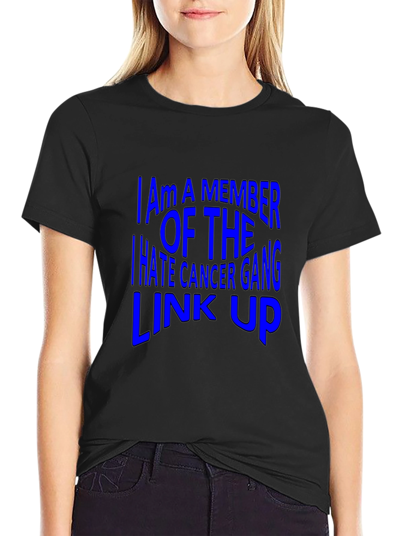 I Hate Cancer Gang Link Up Black T-Shirt