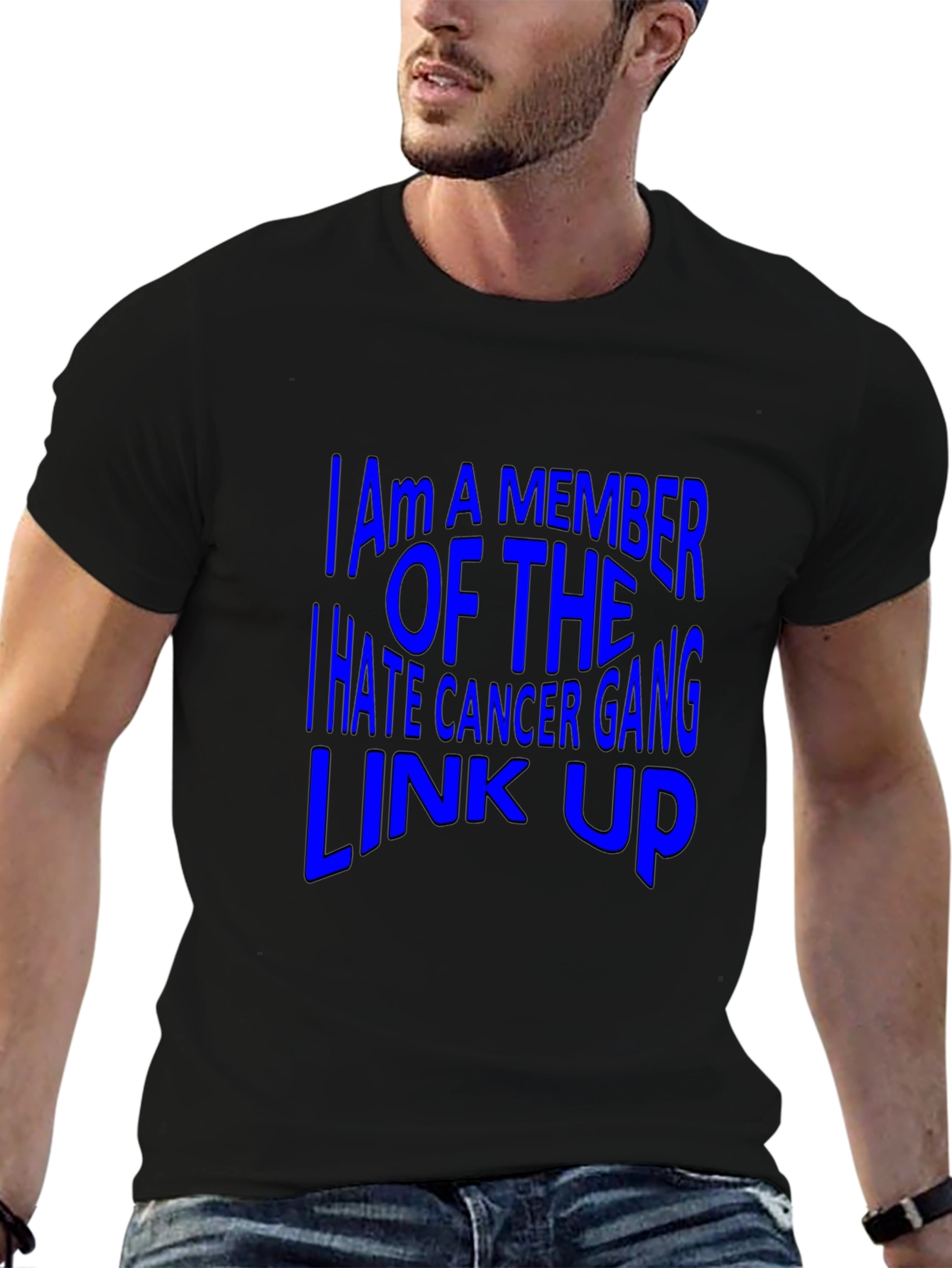 I Hate Cancer Gang Link Up Black T-Shirt